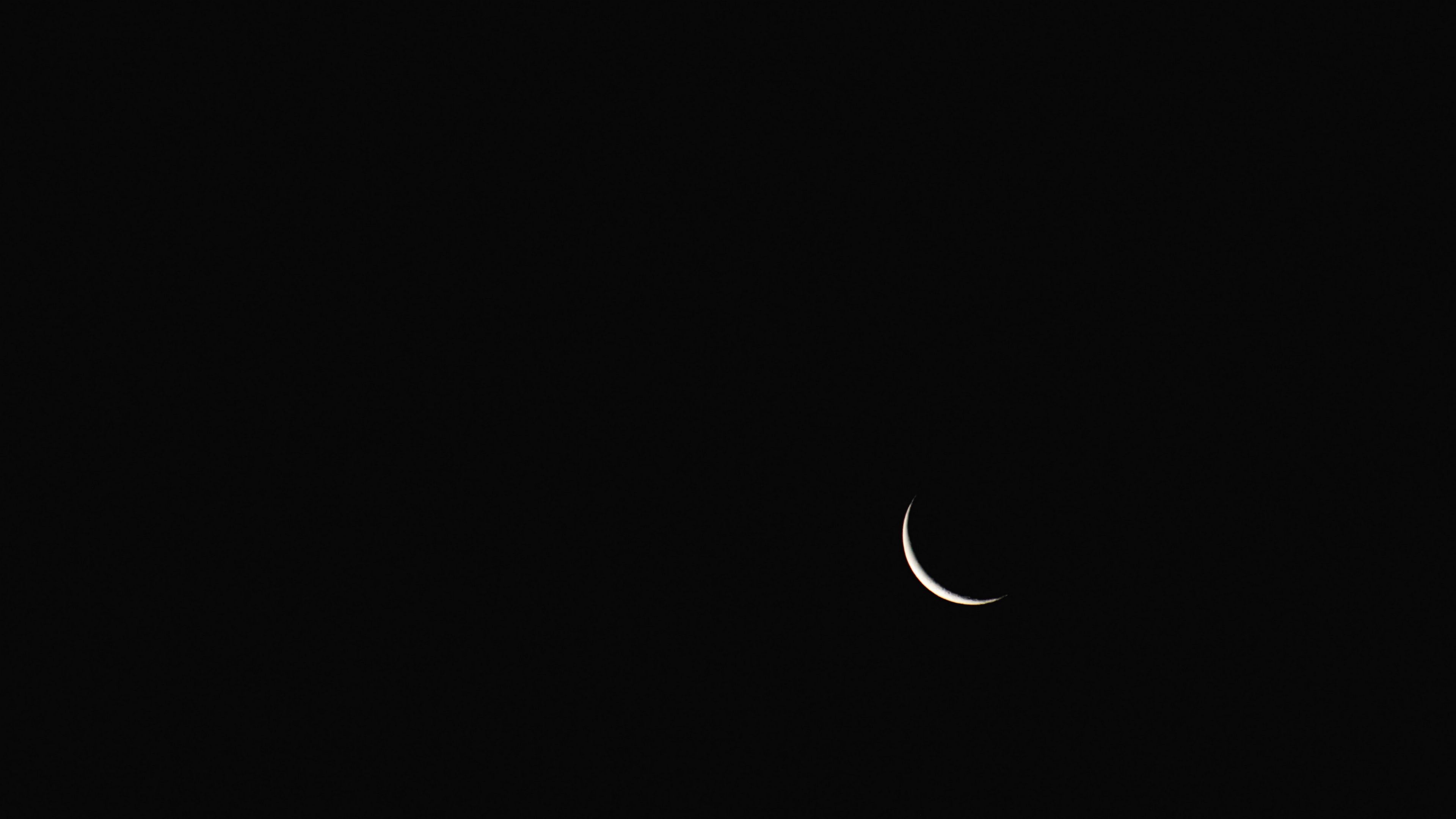 moon, sky, darkness, night, 4k, HD Wallpaper