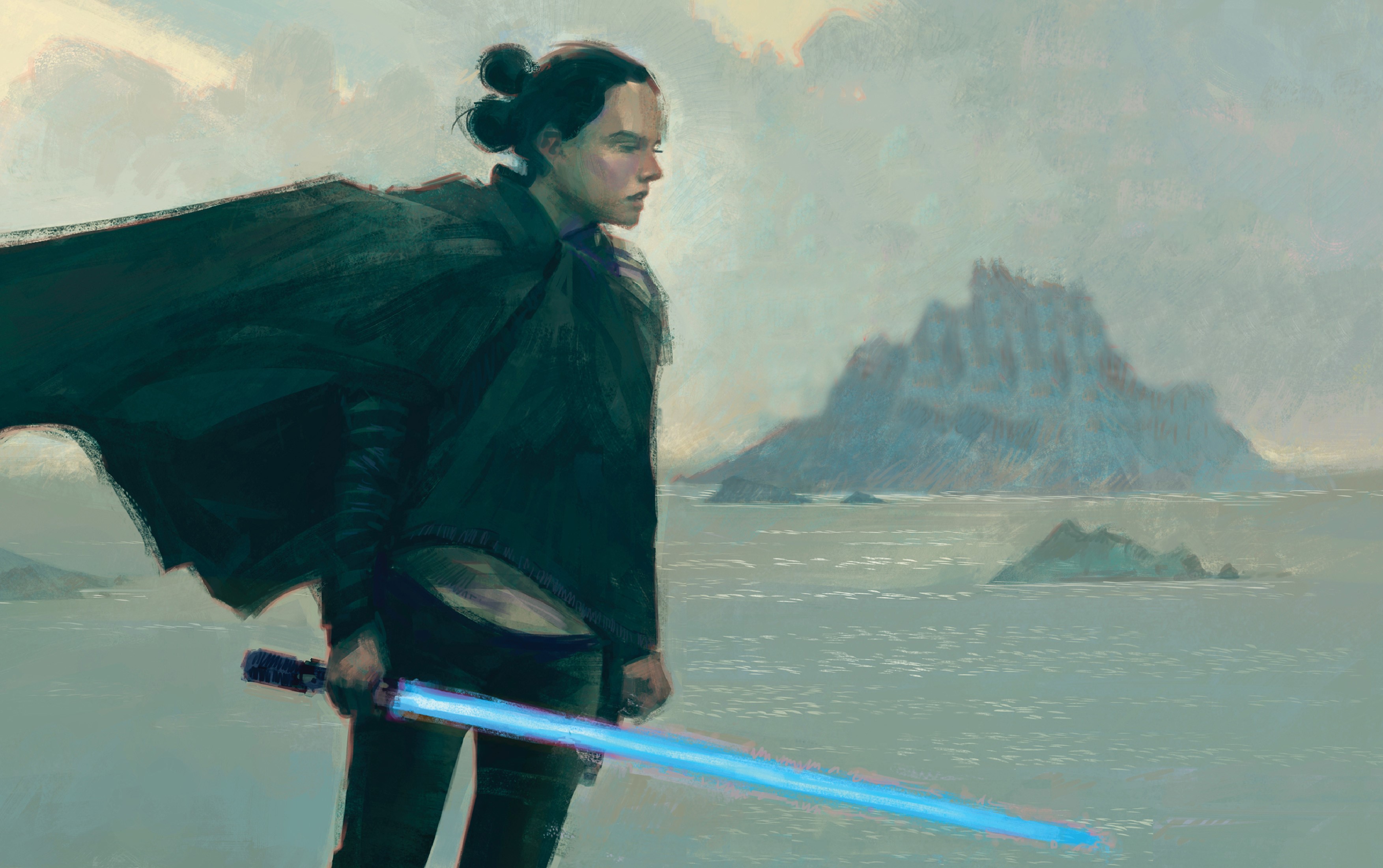 rey, star wars the last jedi, 2017 movies, movies, hd, 4k, artwork, digital art, HD Wallpaper