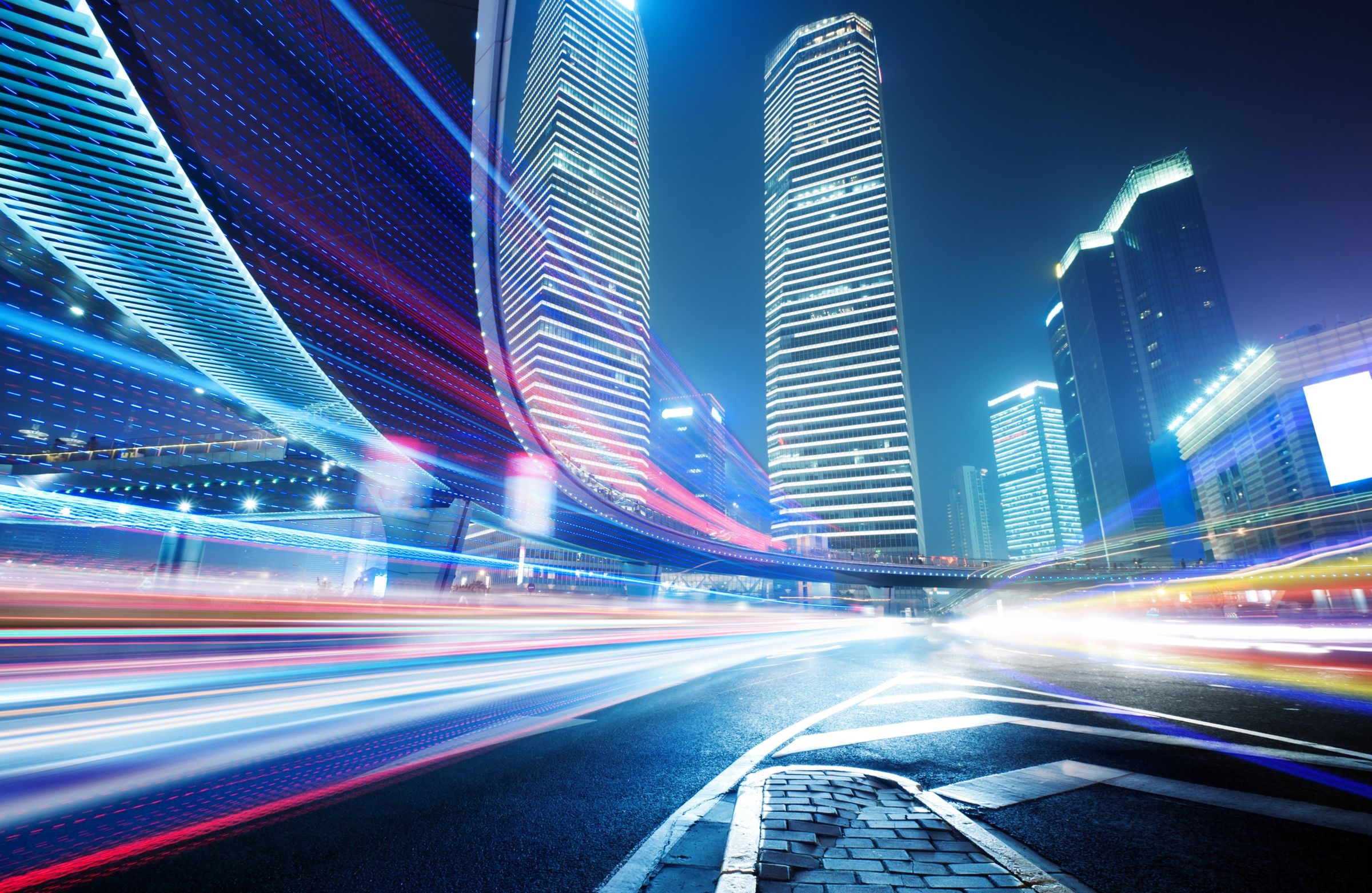 long exposure, lights, world, photography, hd, buildings, highway, HD Wallpaper