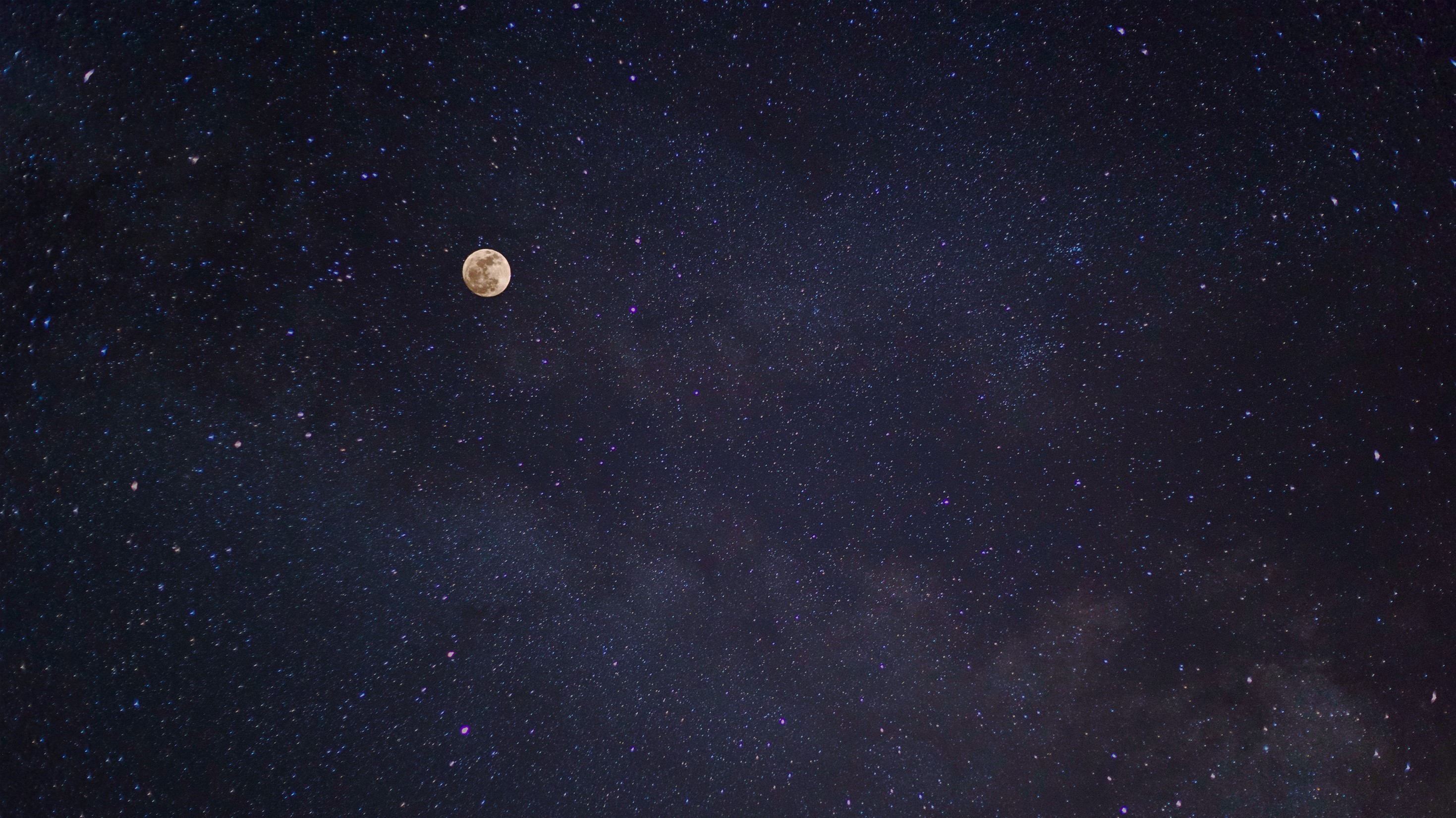 moon, galaxy, stars, nature, hd, HD Wallpaper