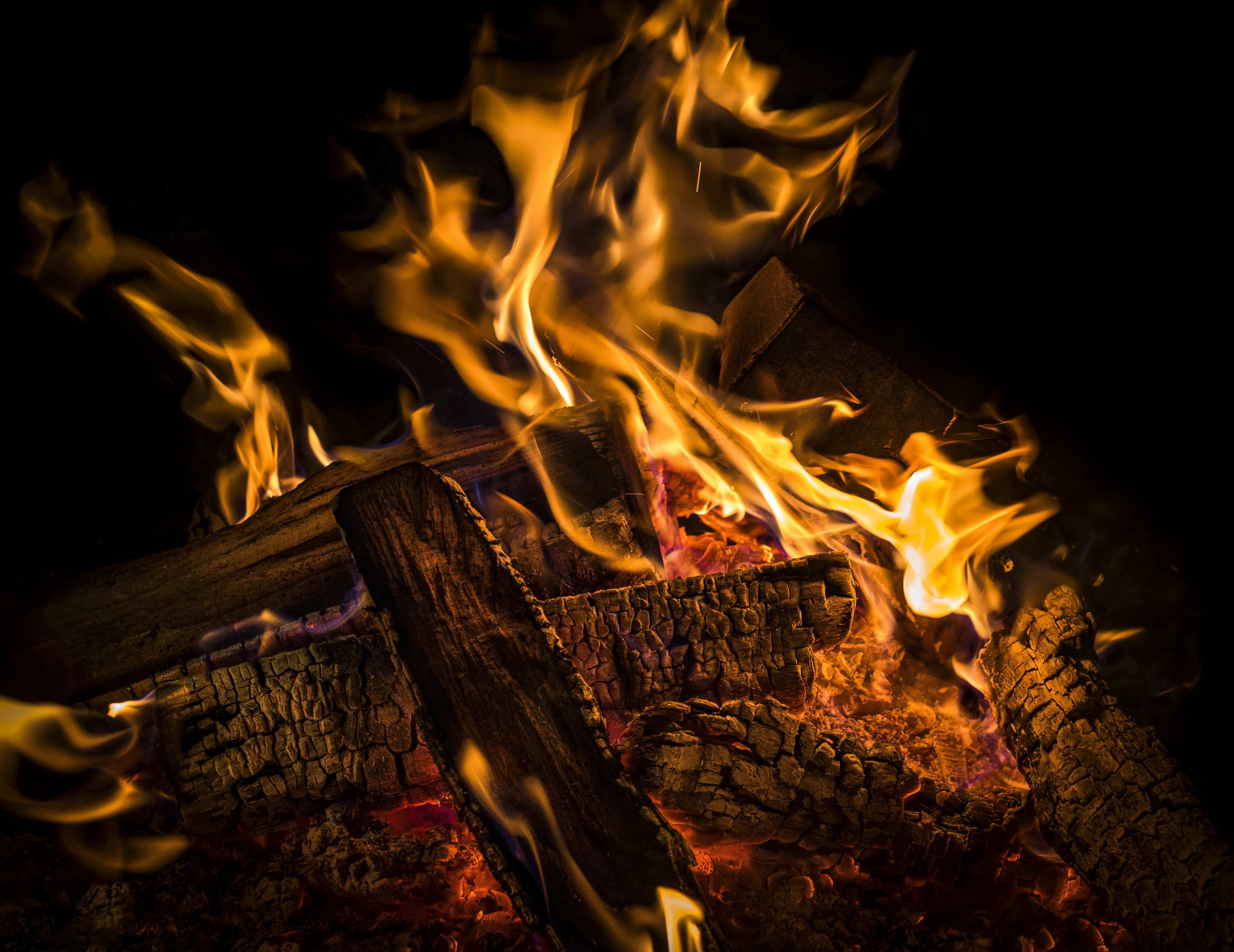 flame, 4k, hd, wood, photography, HD Wallpaper
