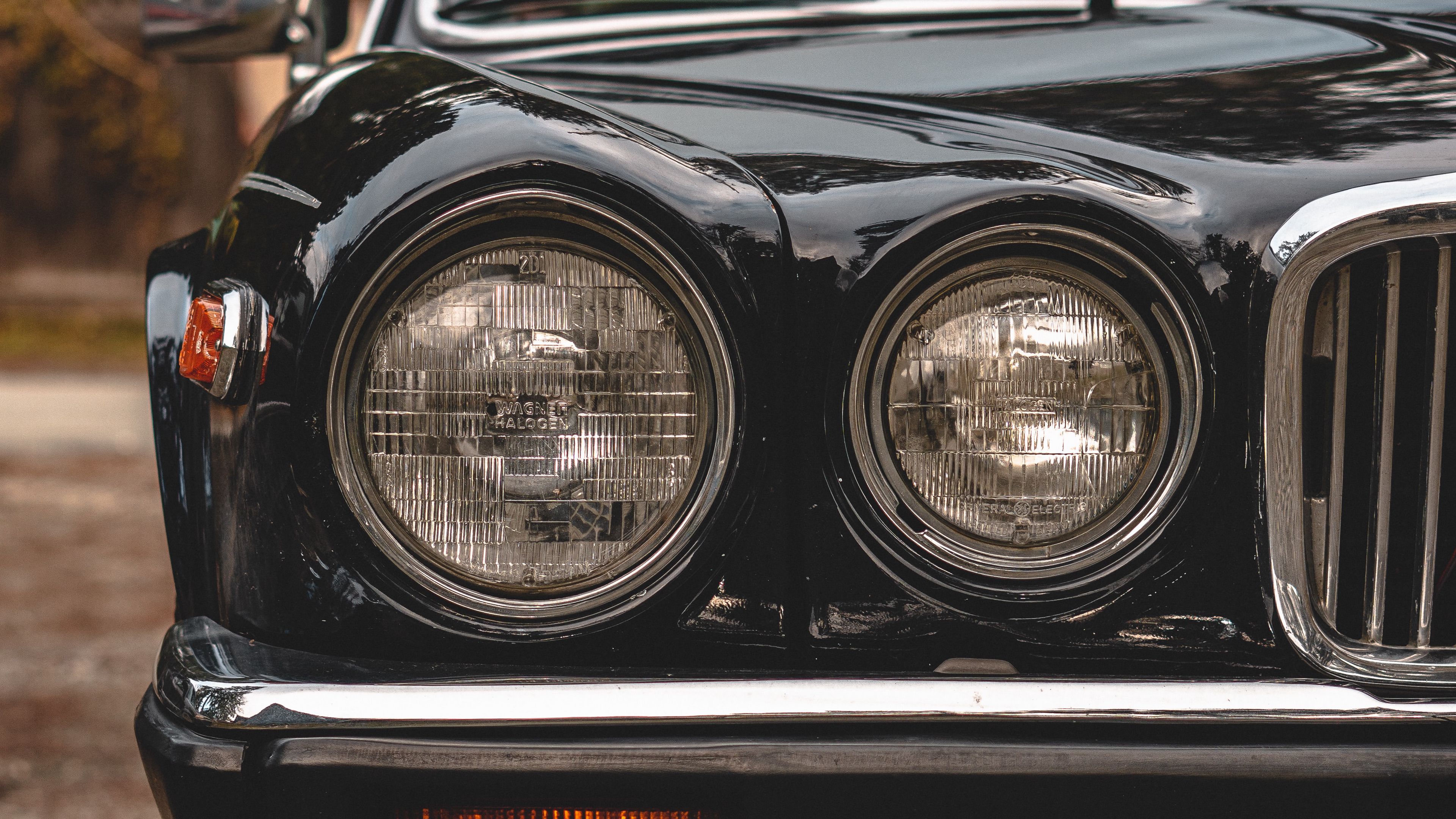 car, black, old, vintage, front view, 4k, HD Wallpaper