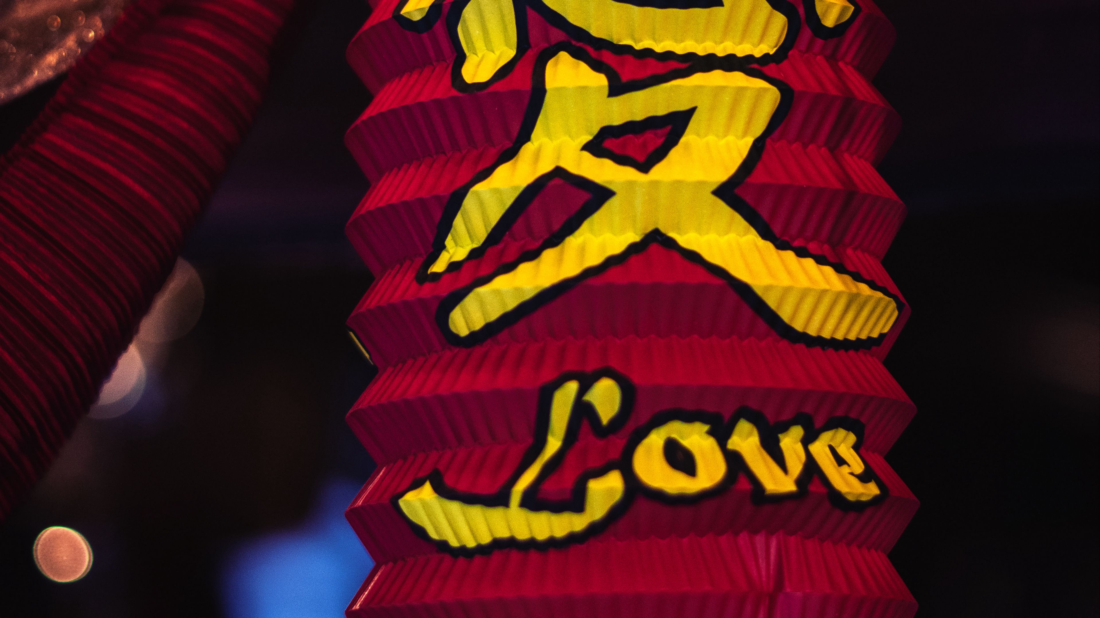 lantern, hieroglyphs, inscription, word, love, 4k, HD Wallpaper