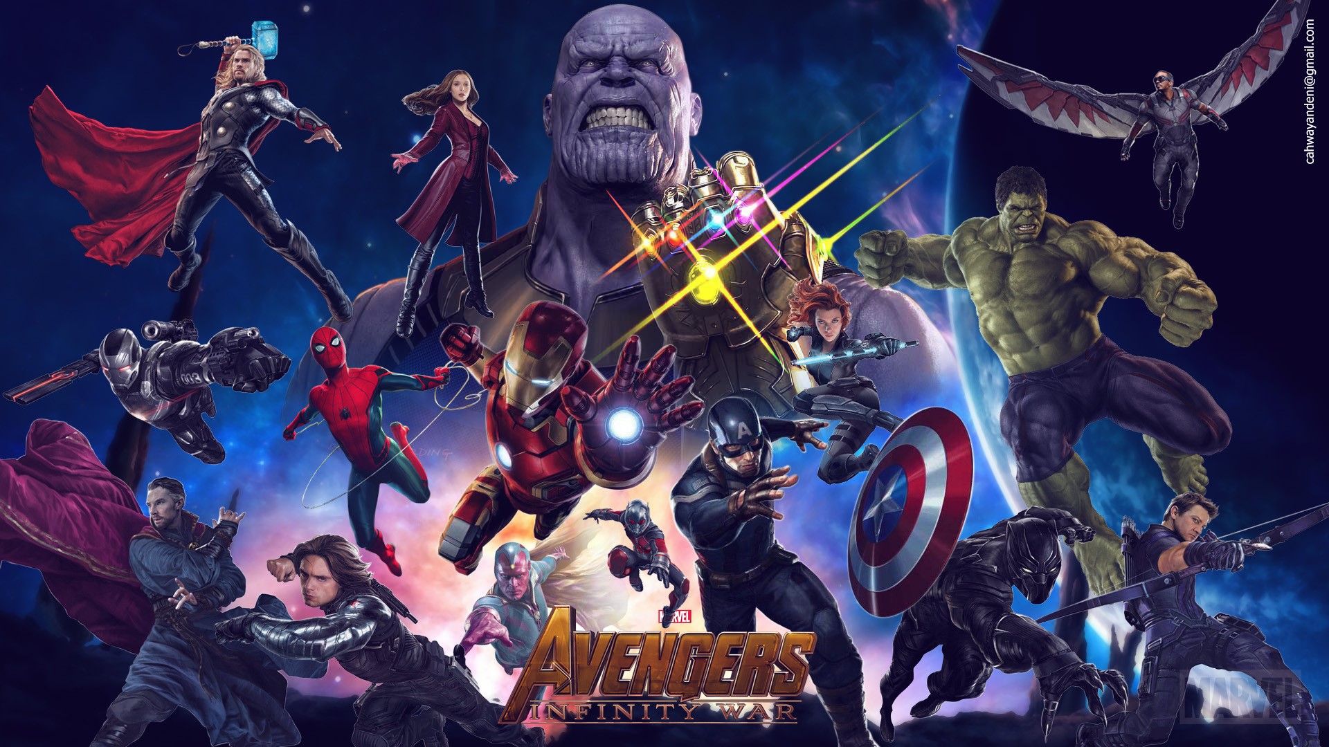 thanos, avengers infinity war, 2018 movies, movies, hd, artist, deviantart, HD Wallpaper