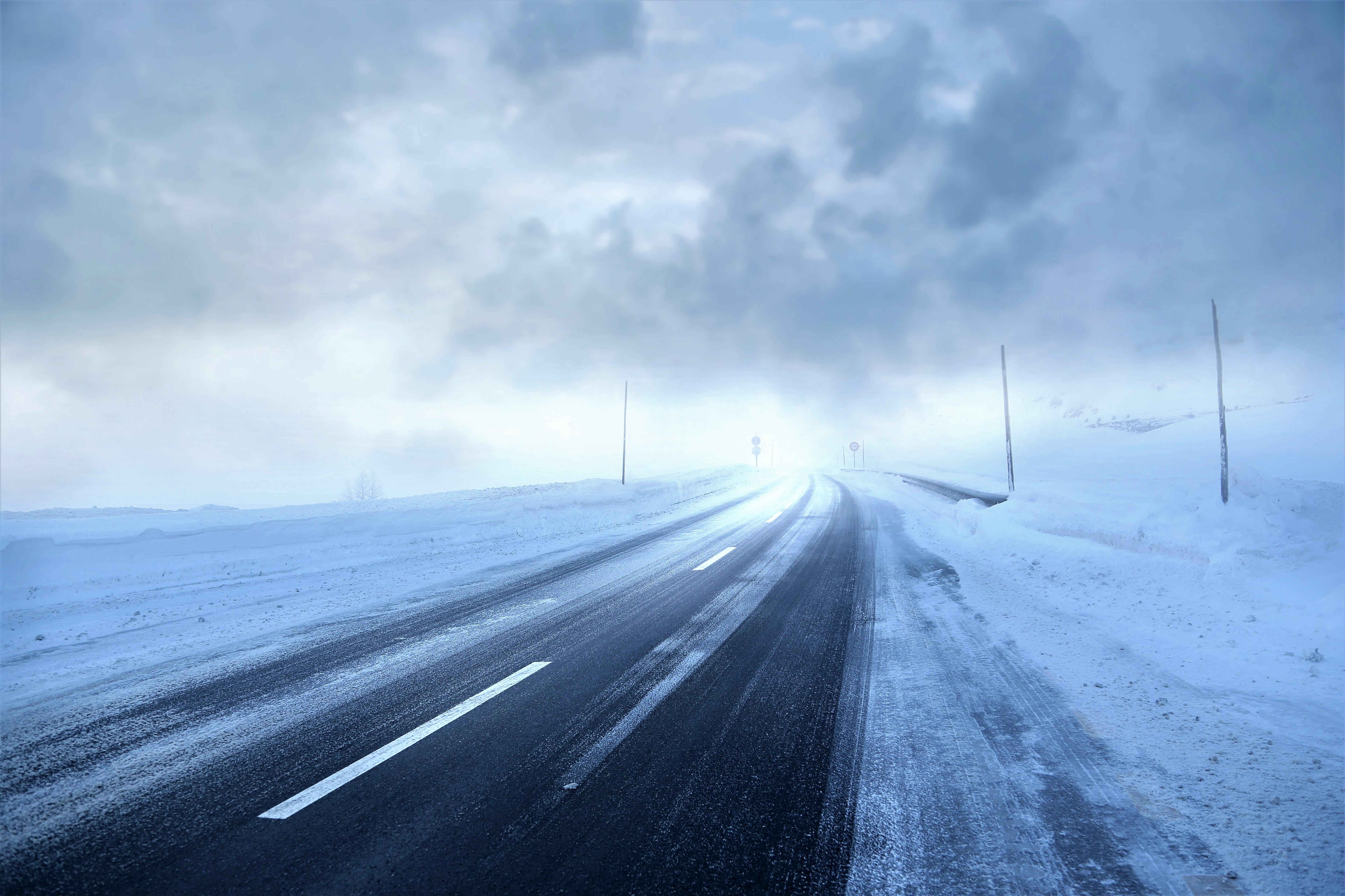 road, storm, snow, winter, nature, hd, 4k, 5k, HD Wallpaper