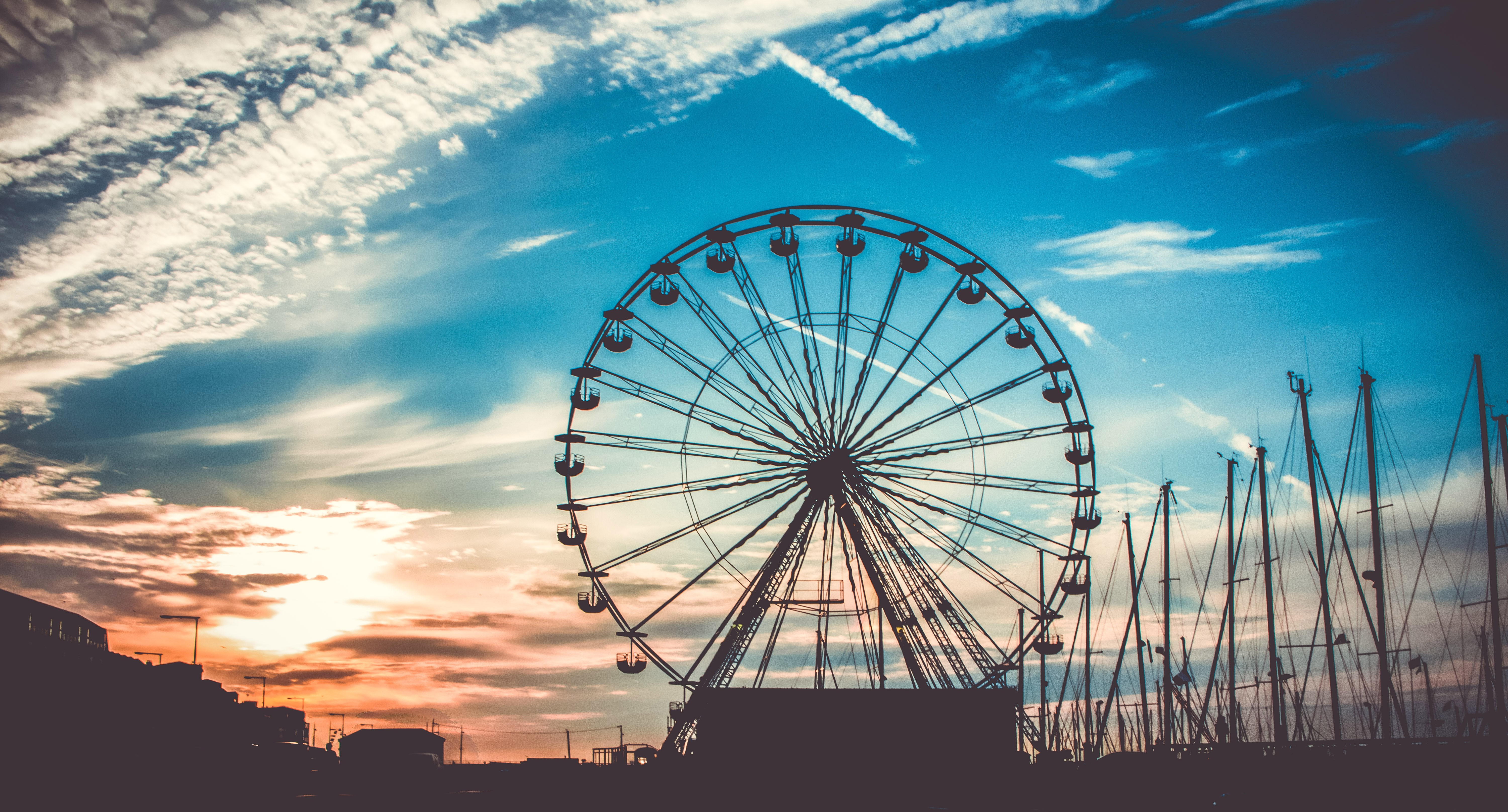 ferris wheel, photography, mood, hd, 4k, 5k, HD Wallpaper