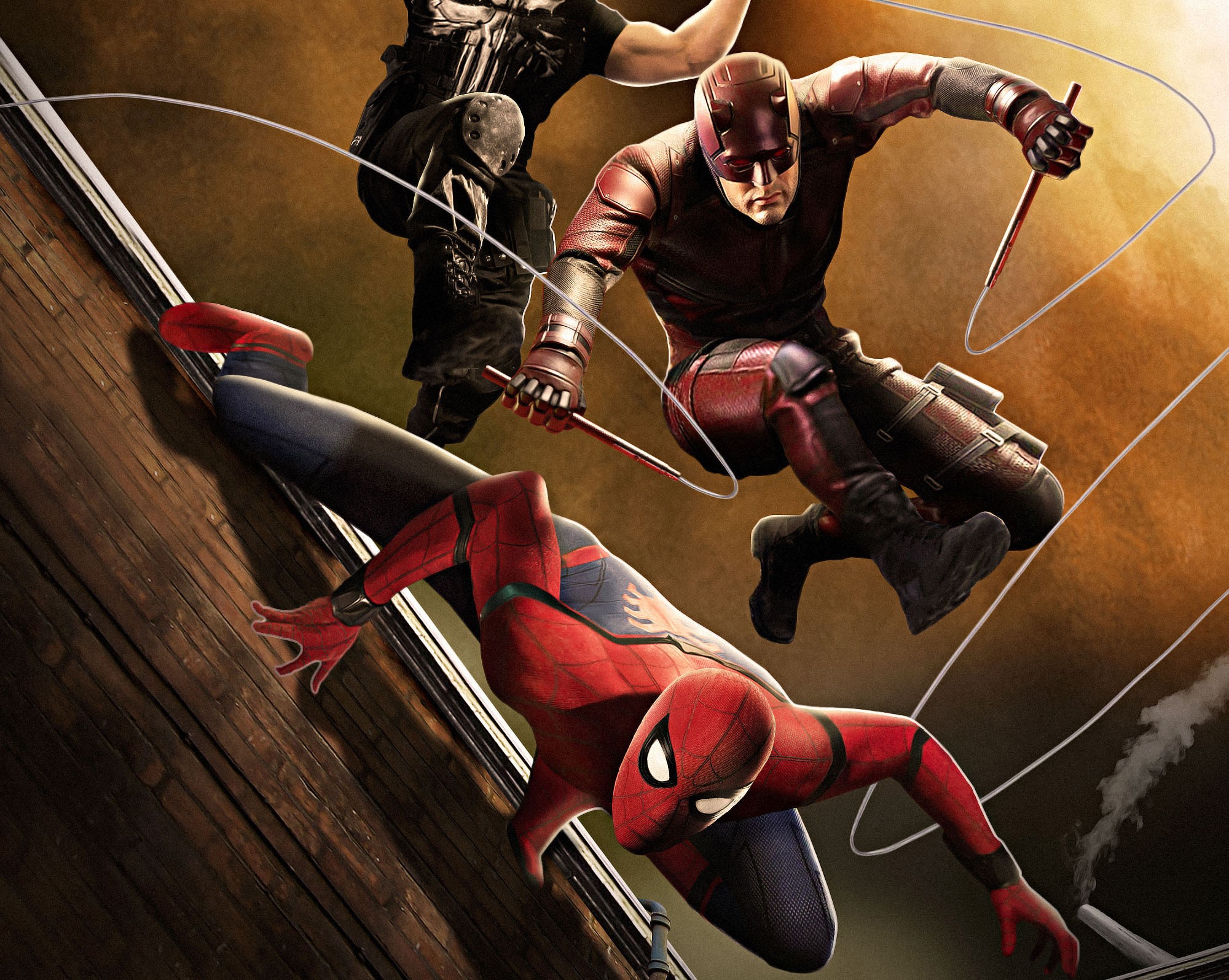 spiderman, daredevil, punisher, artwork, digital art, artist, hd, deviantart, HD Wallpaper