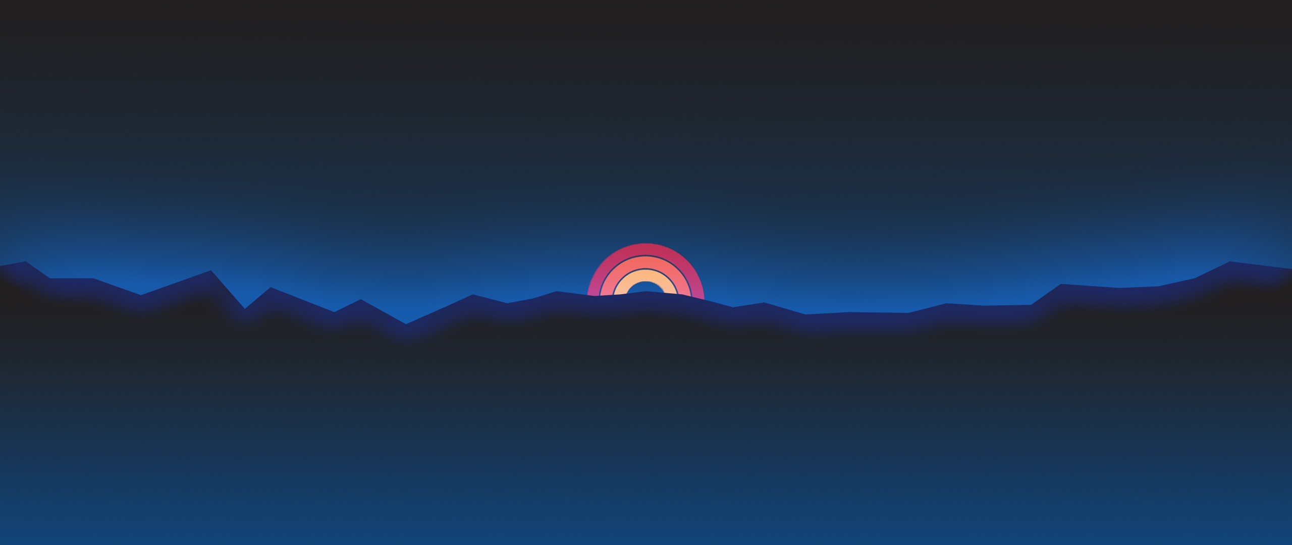 neon, rainbow, sunset, hd, artist, artwork, minimalism, retro, HD Wallpaper