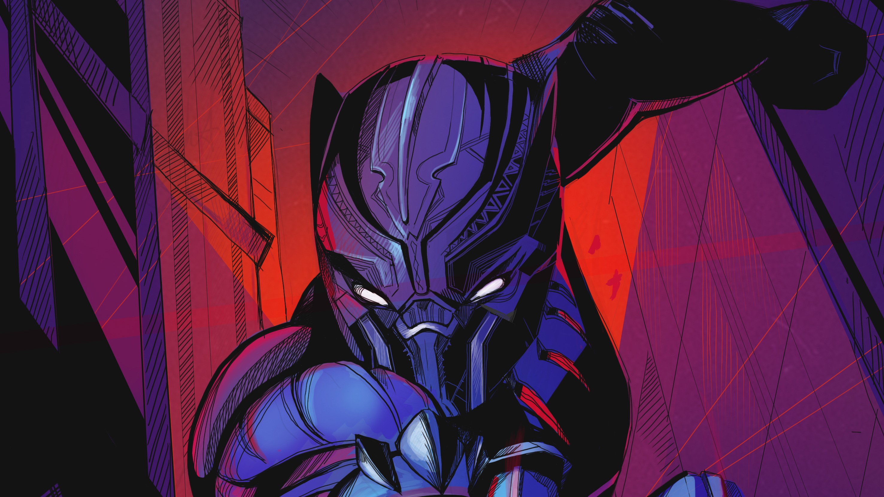 black panther, super heroes, marvel, artist, artwork, digital art, hd, HD Wallpaper