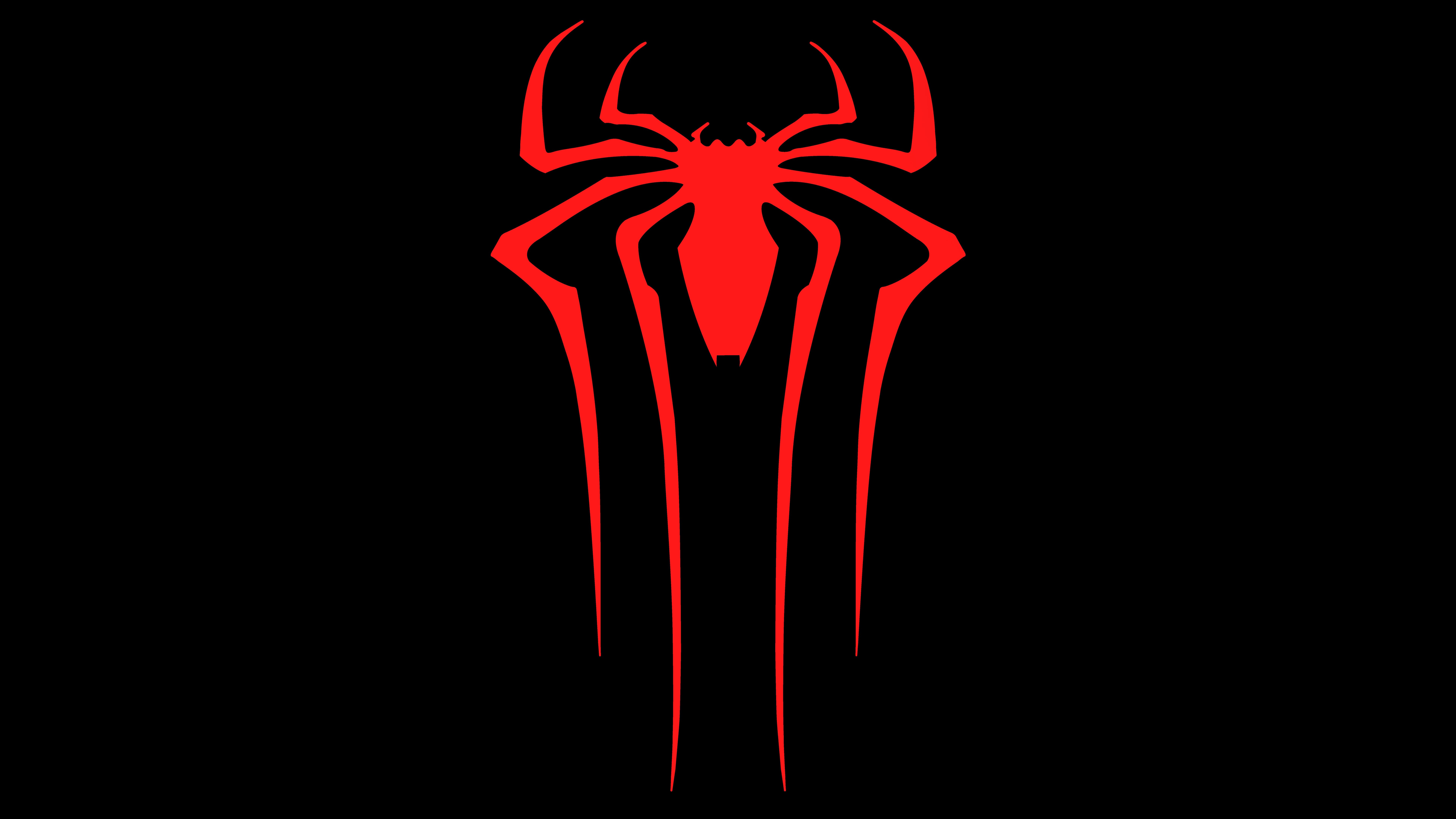 spiderman, superheroes, logo, 4k, 5k, 8k, hd, dark, HD Wallpaper