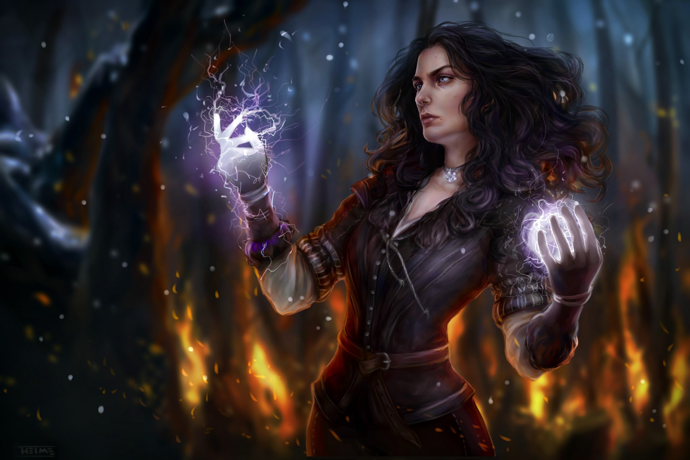 yennefer, the witcher 3, games, ps games, xbox games, pc games, artist, artwork, digital art, hd, HD Wallpaper