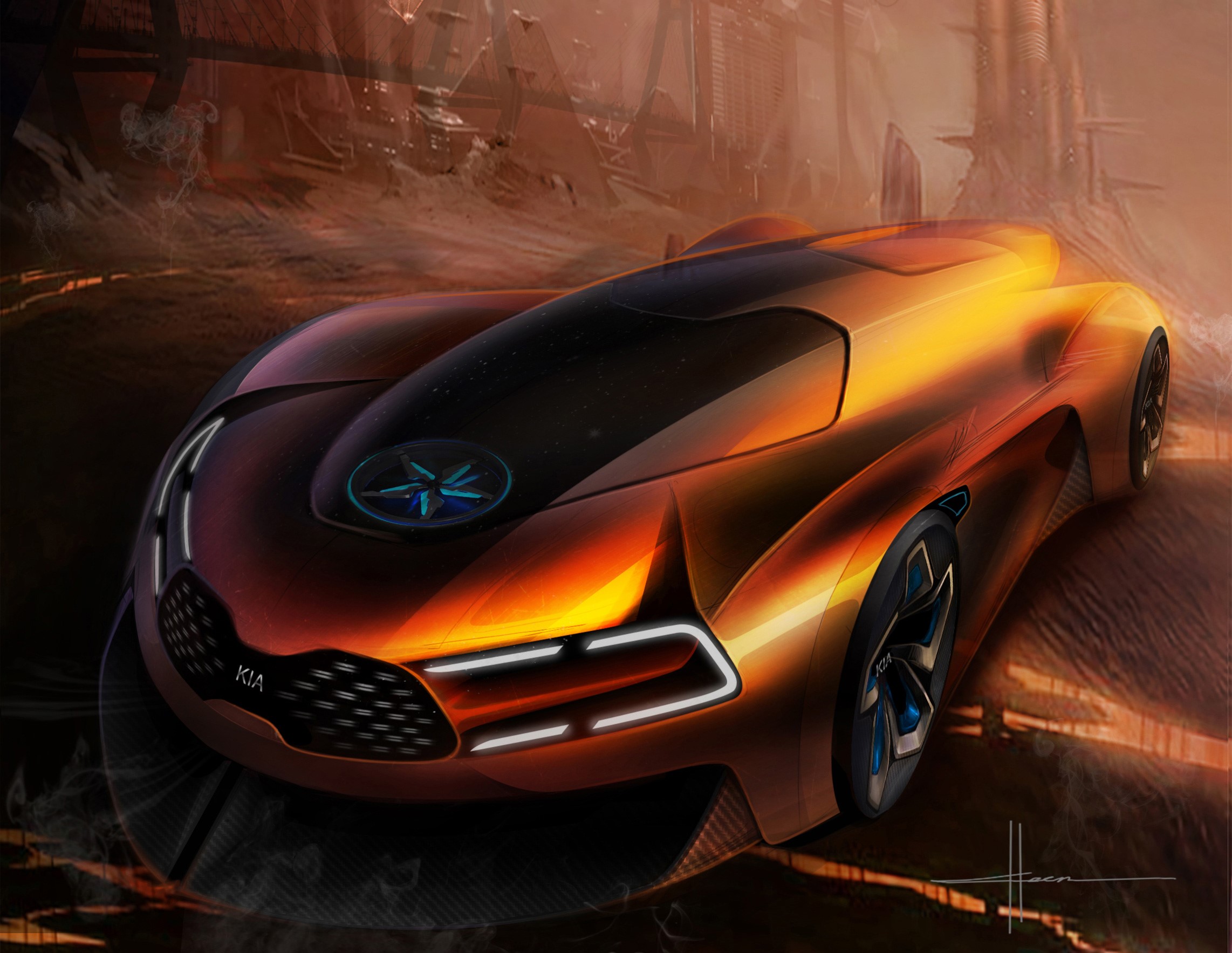 cars, fantasy, artwork, artist, digital art, hd, HD Wallpaper