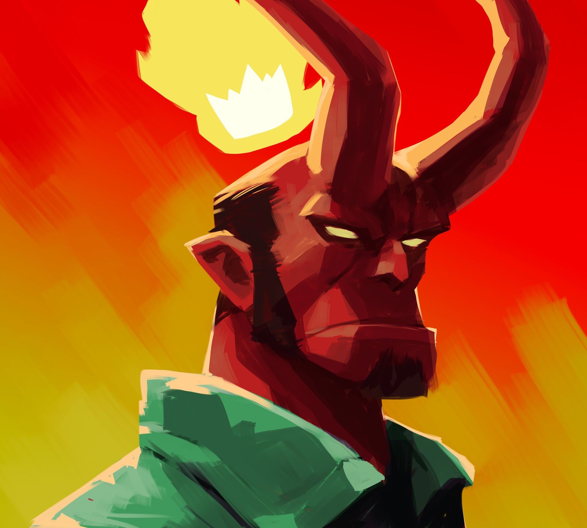 hellboy, artwork, deviantart, hd, artist, digital art, HD Wallpaper