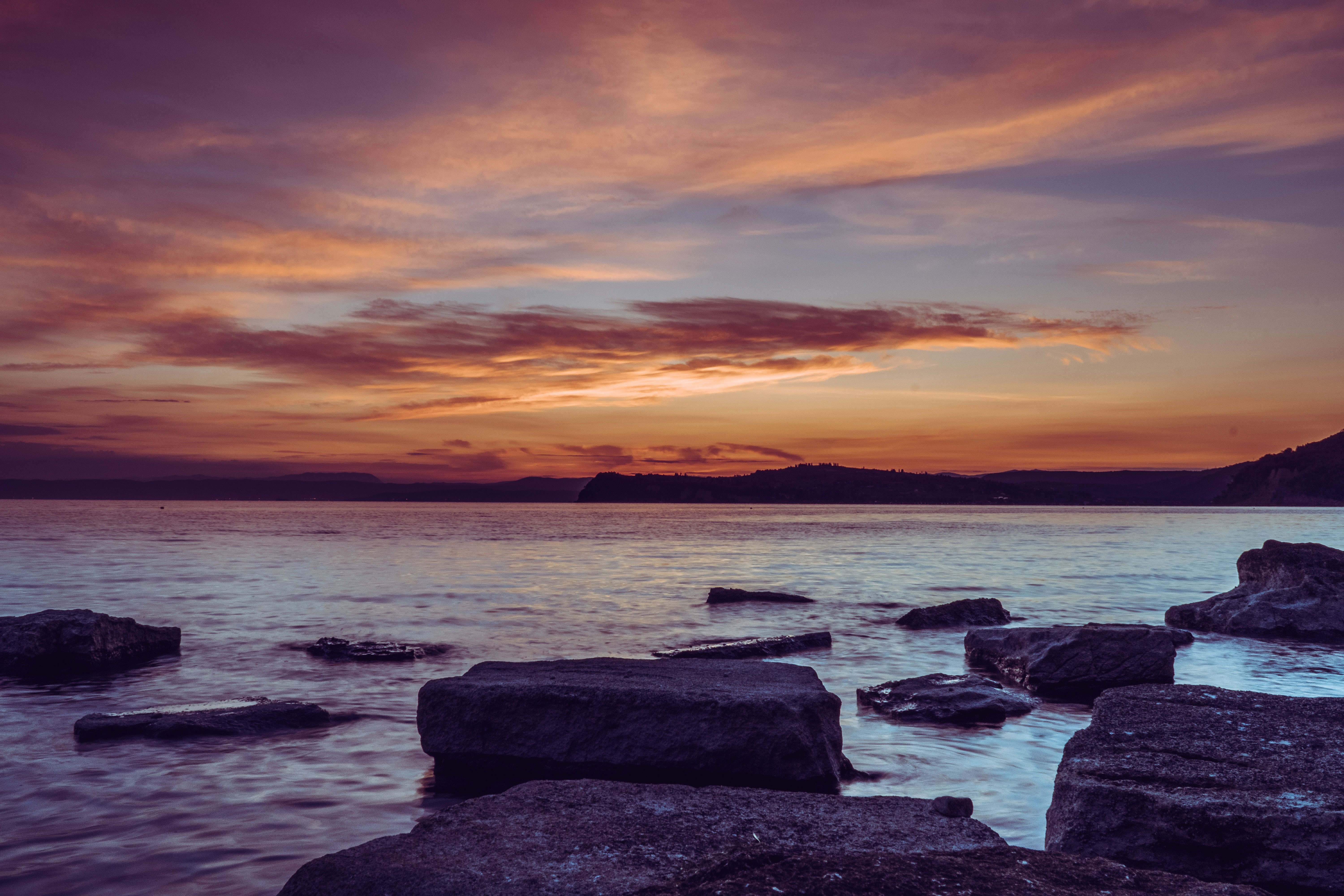sunset, rocks, nature, hd, 4k, 5k, HD Wallpaper