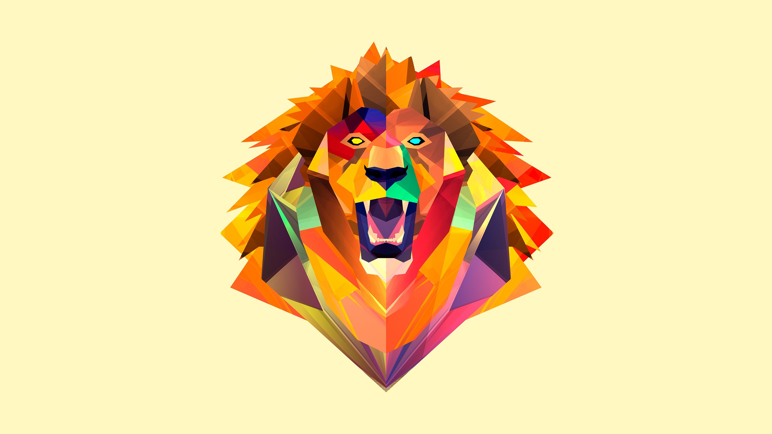 facet, abstract, tiger, hd, justin maller, facets, HD Wallpaper