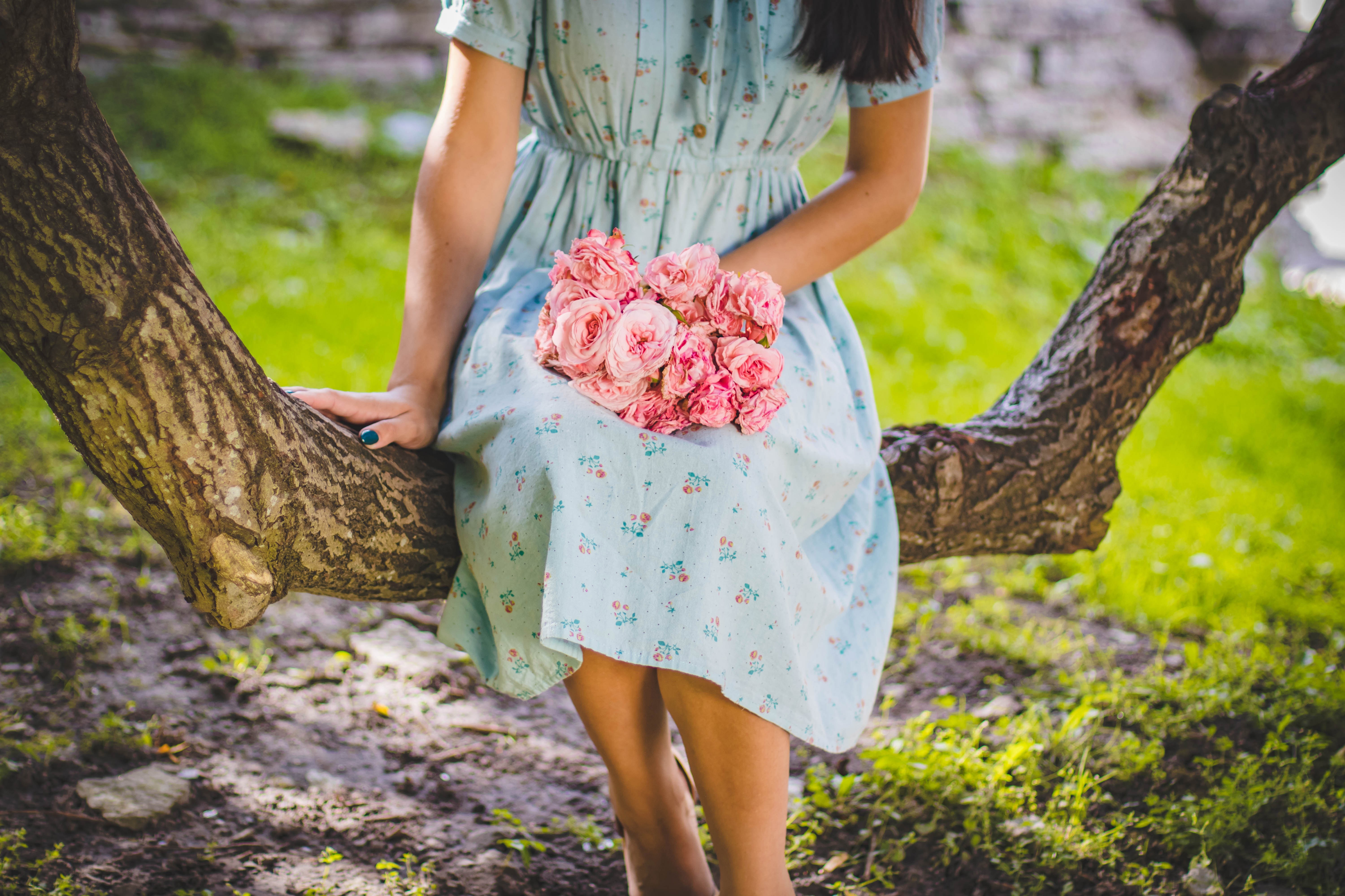 flowers, girls, photography, hd, 4k, 5k, HD Wallpaper
