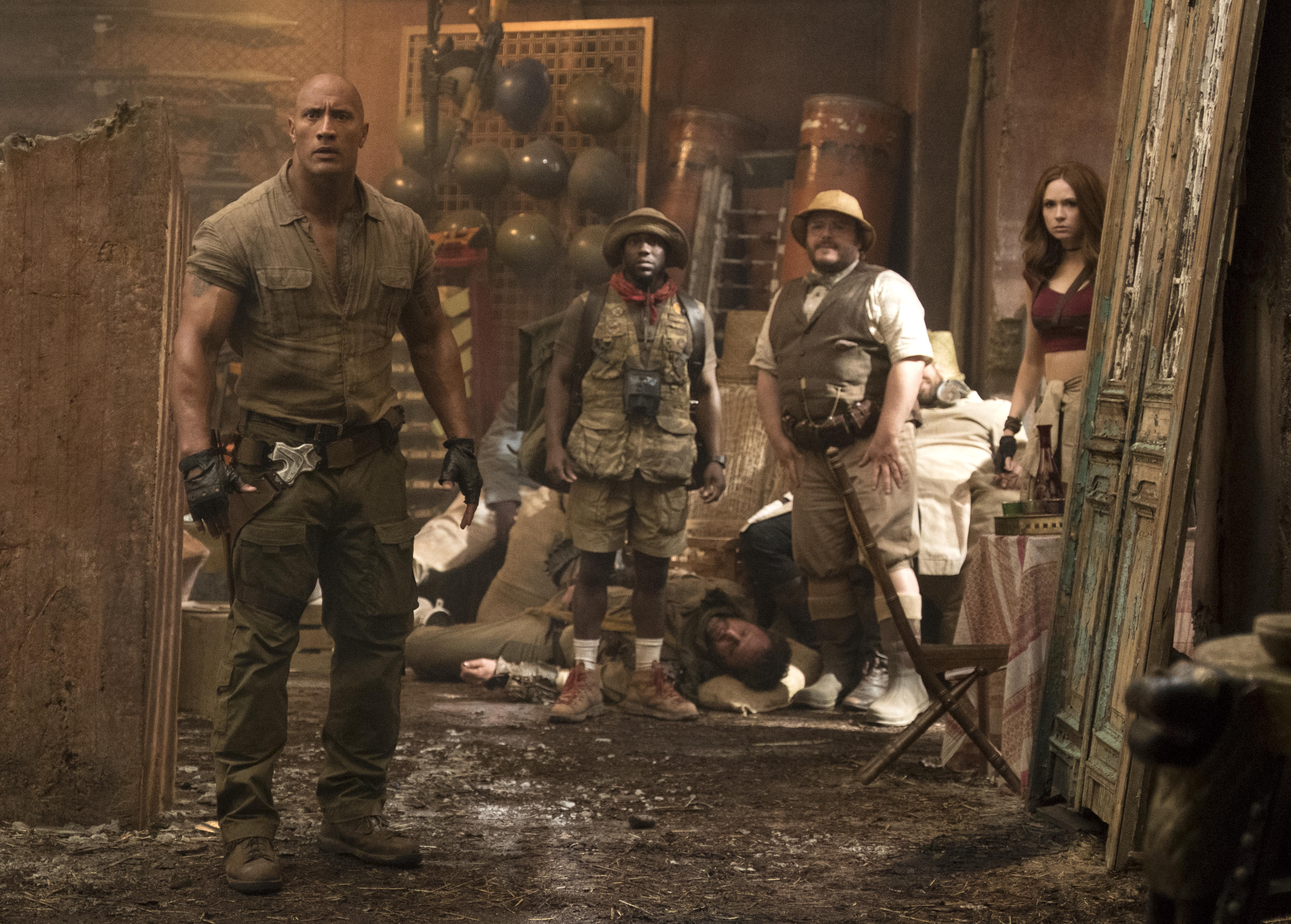 jumanji welcome to the jungle, 2017 movies, movies, hd, 4k, 5k, dwayne Johnson, karen gillan, HD Wallpaper