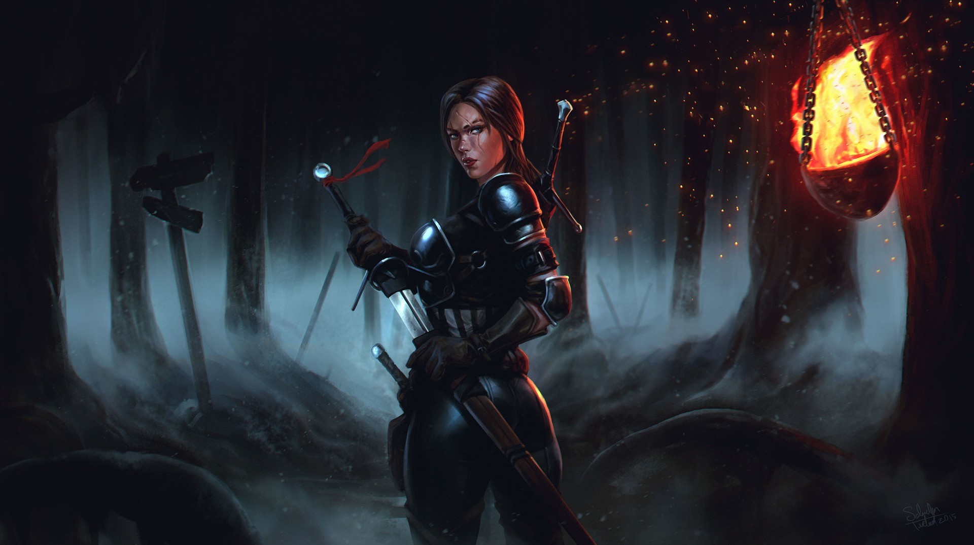 sword, warrior, artist, digital art, deviantart, hd, HD Wallpaper