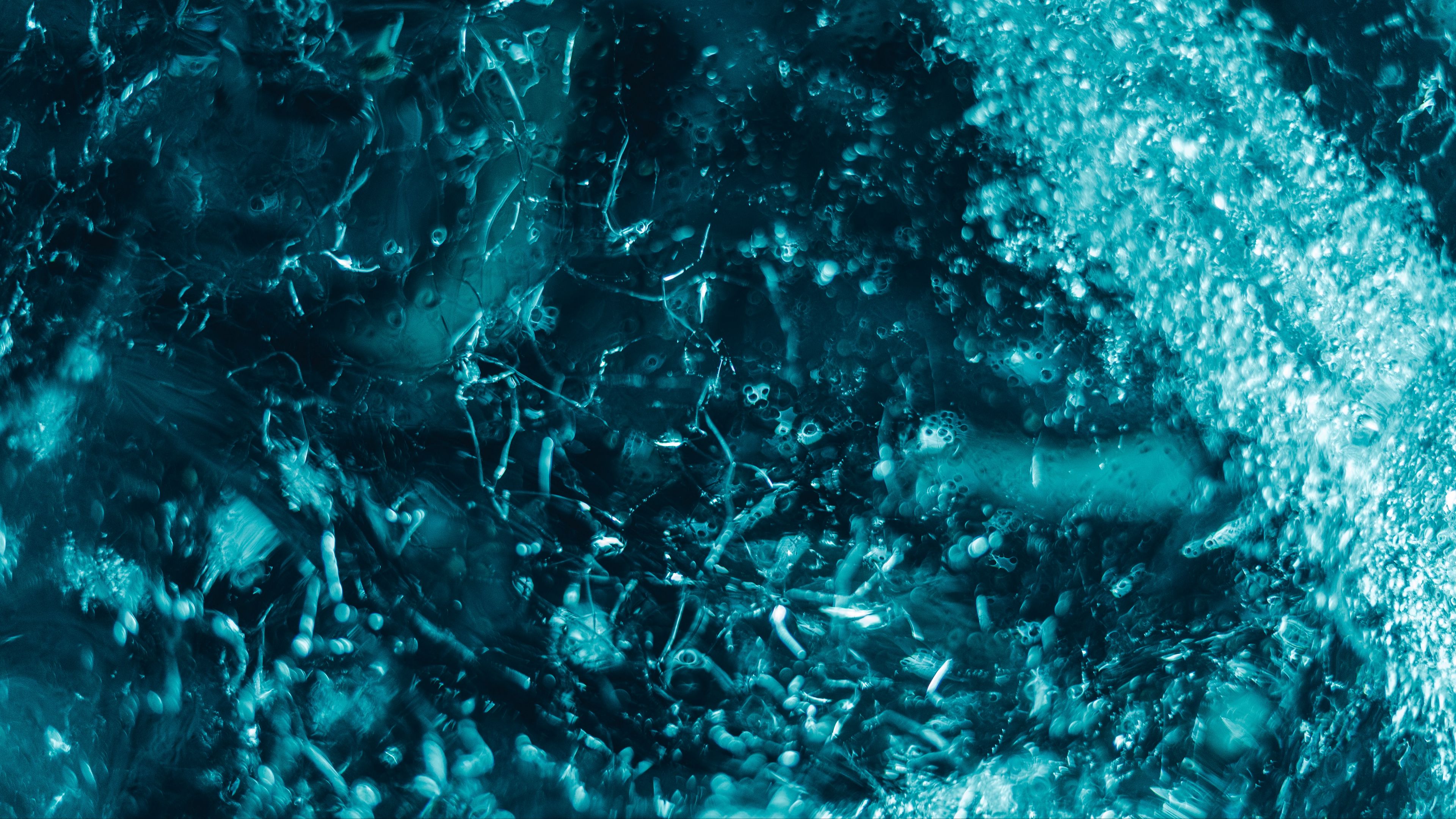 ice, macro, texture, cranny, bubbles, 4k, HD Wallpaper