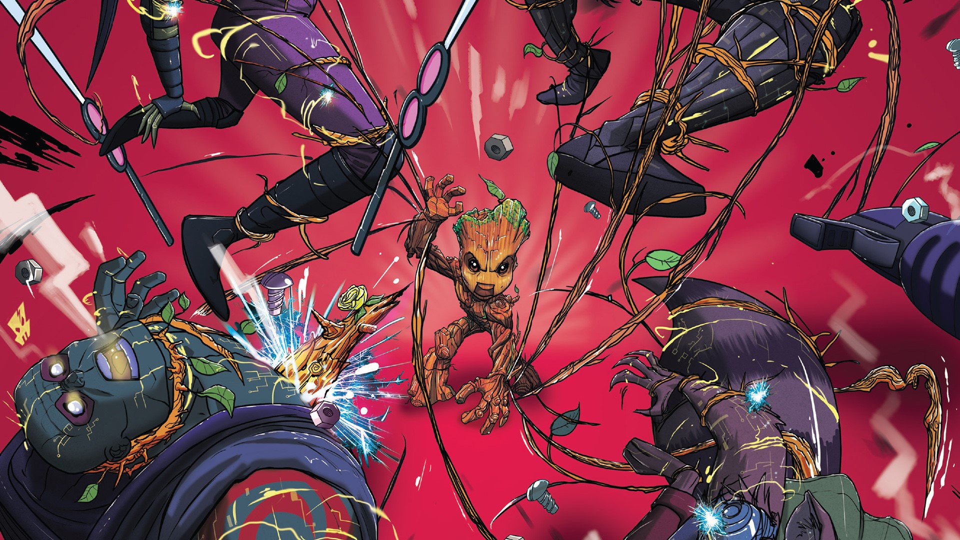 baby groot, artwork, hd, artist, digital art, HD Wallpaper