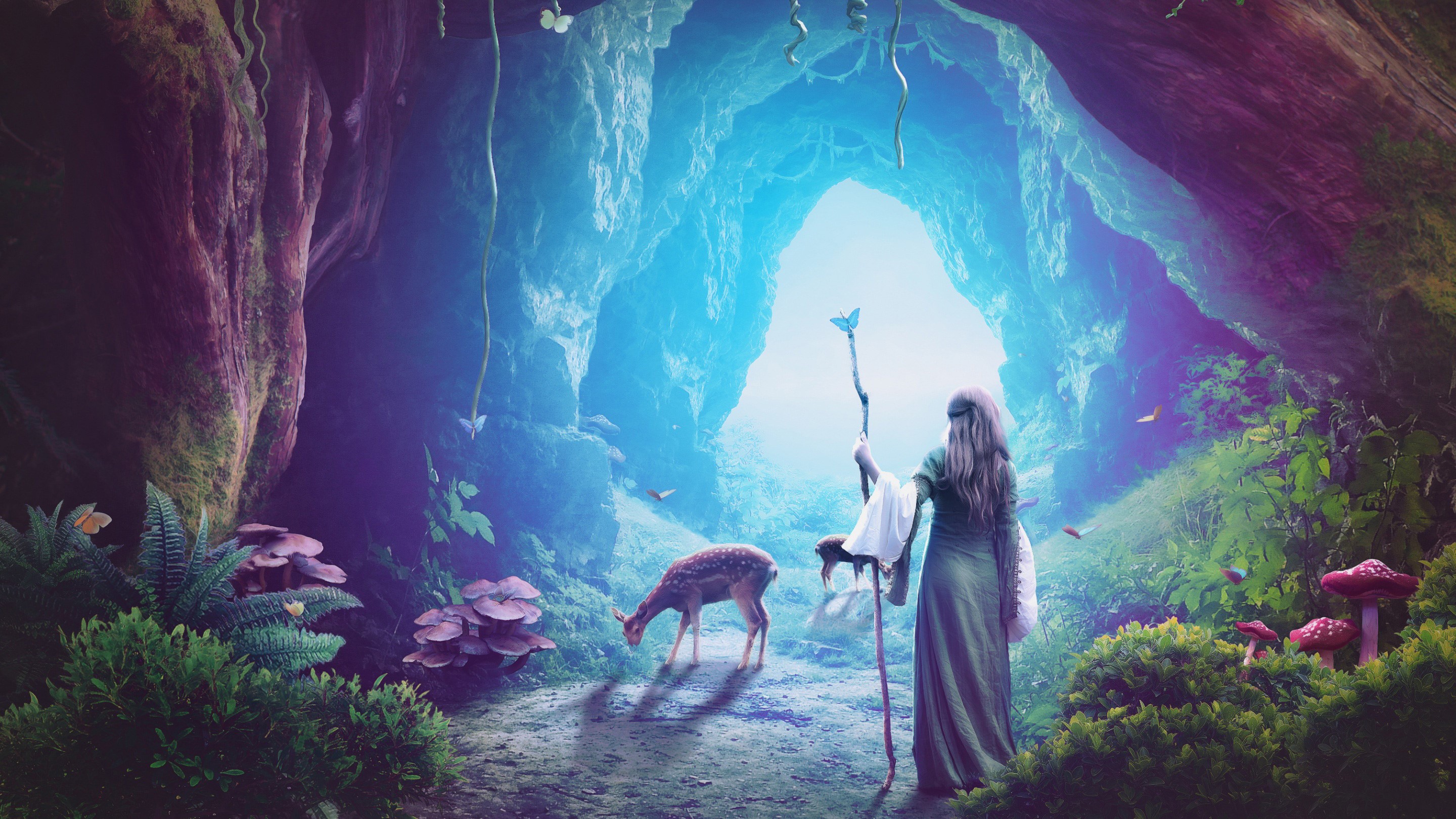 heaven, fantasy, cave, artwork, artist, digital art, hd, HD Wallpaper