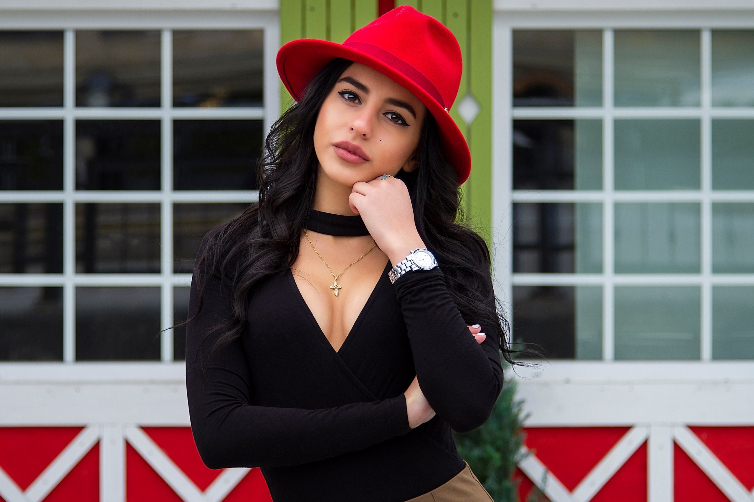 girls, model, hd, hat, HD Wallpaper