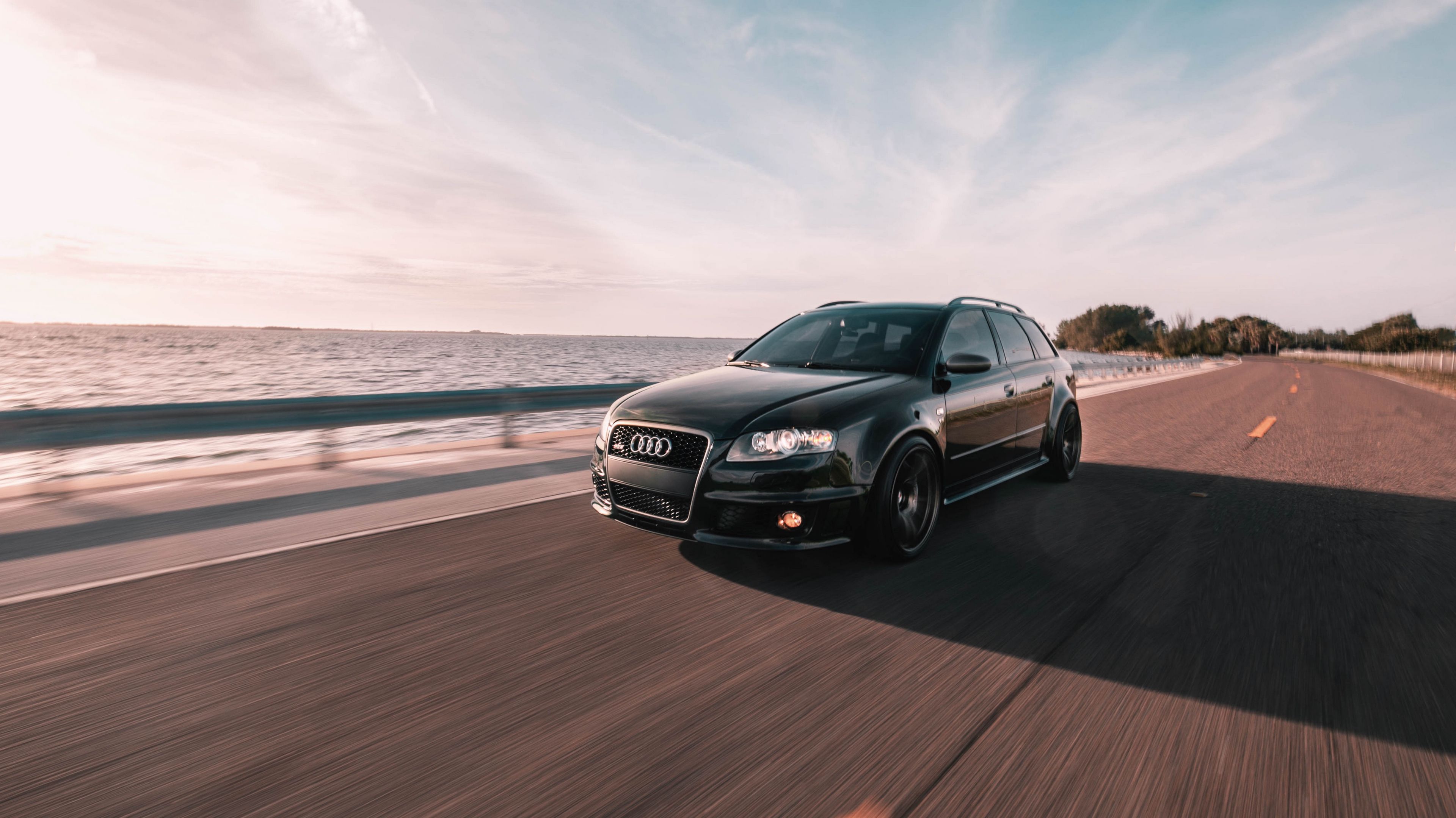 car, black, road, speed, ride, 4k, HD Wallpaper