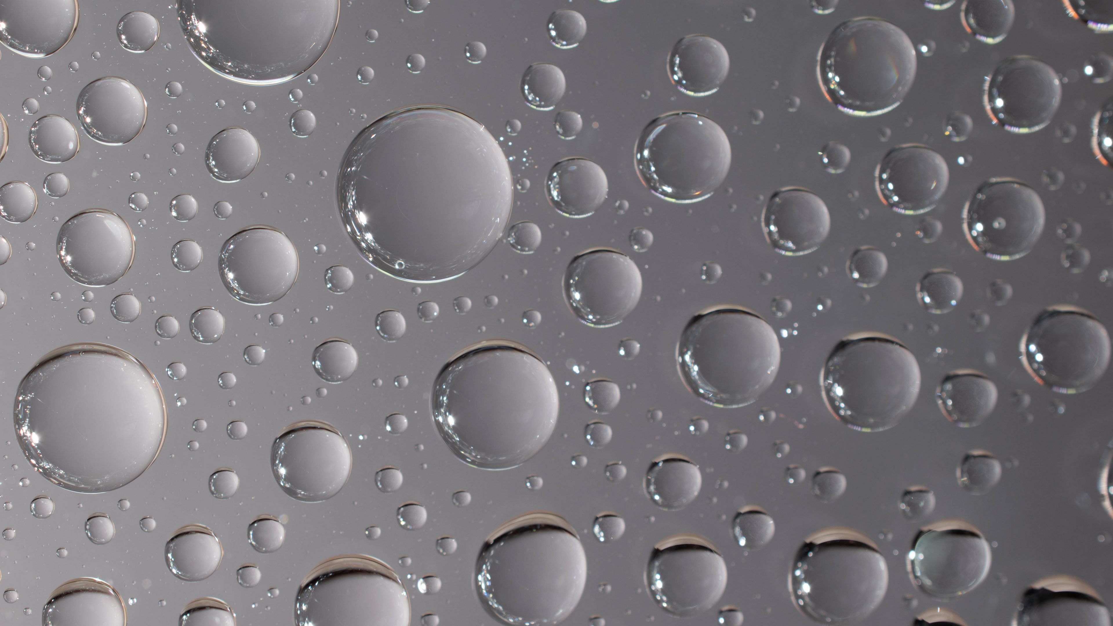 bubbles, macro, liquid, bw, 4k, HD Wallpaper