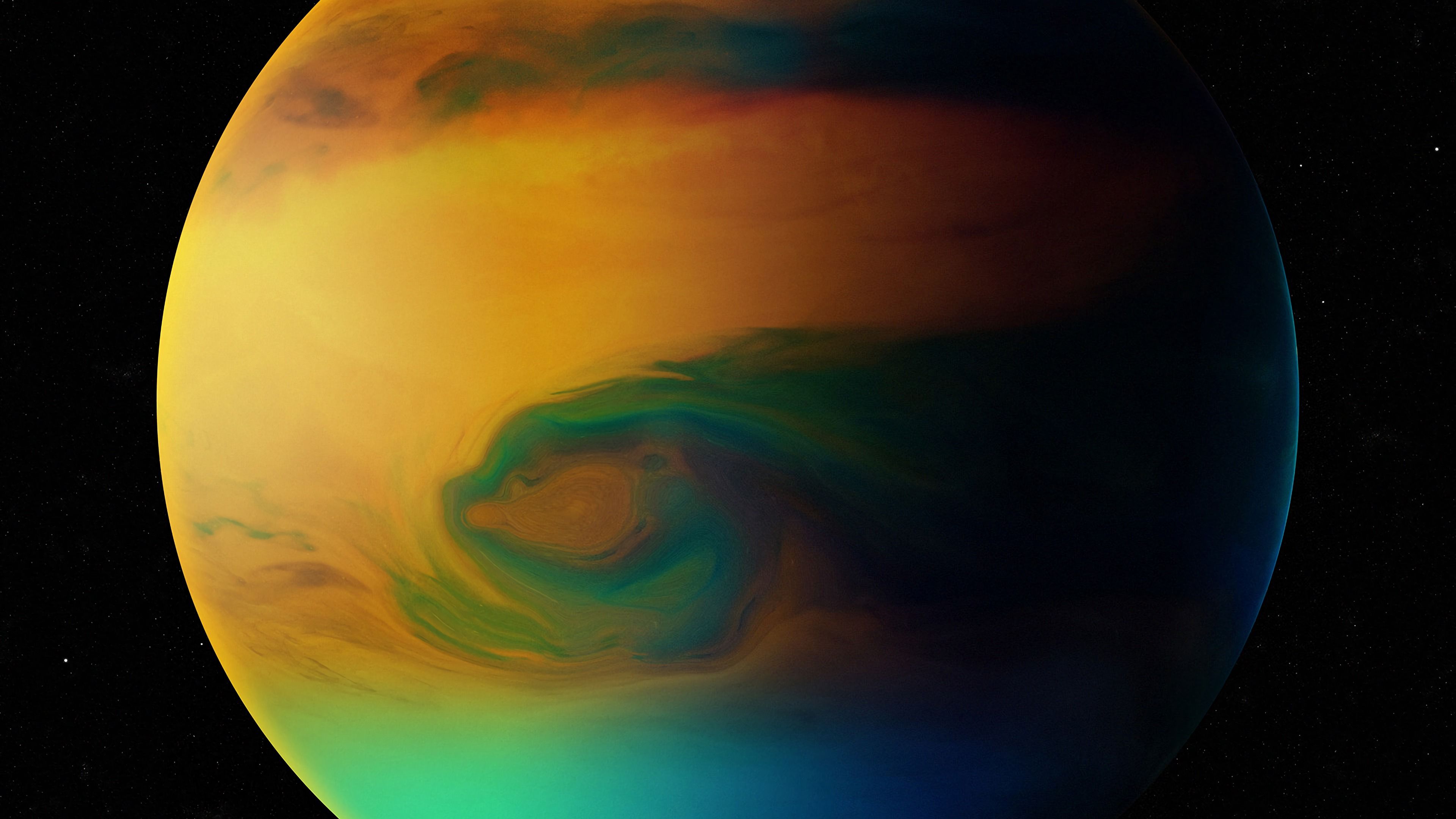 ball, multicolored, paint, stains, space, 4k, HD Wallpaper