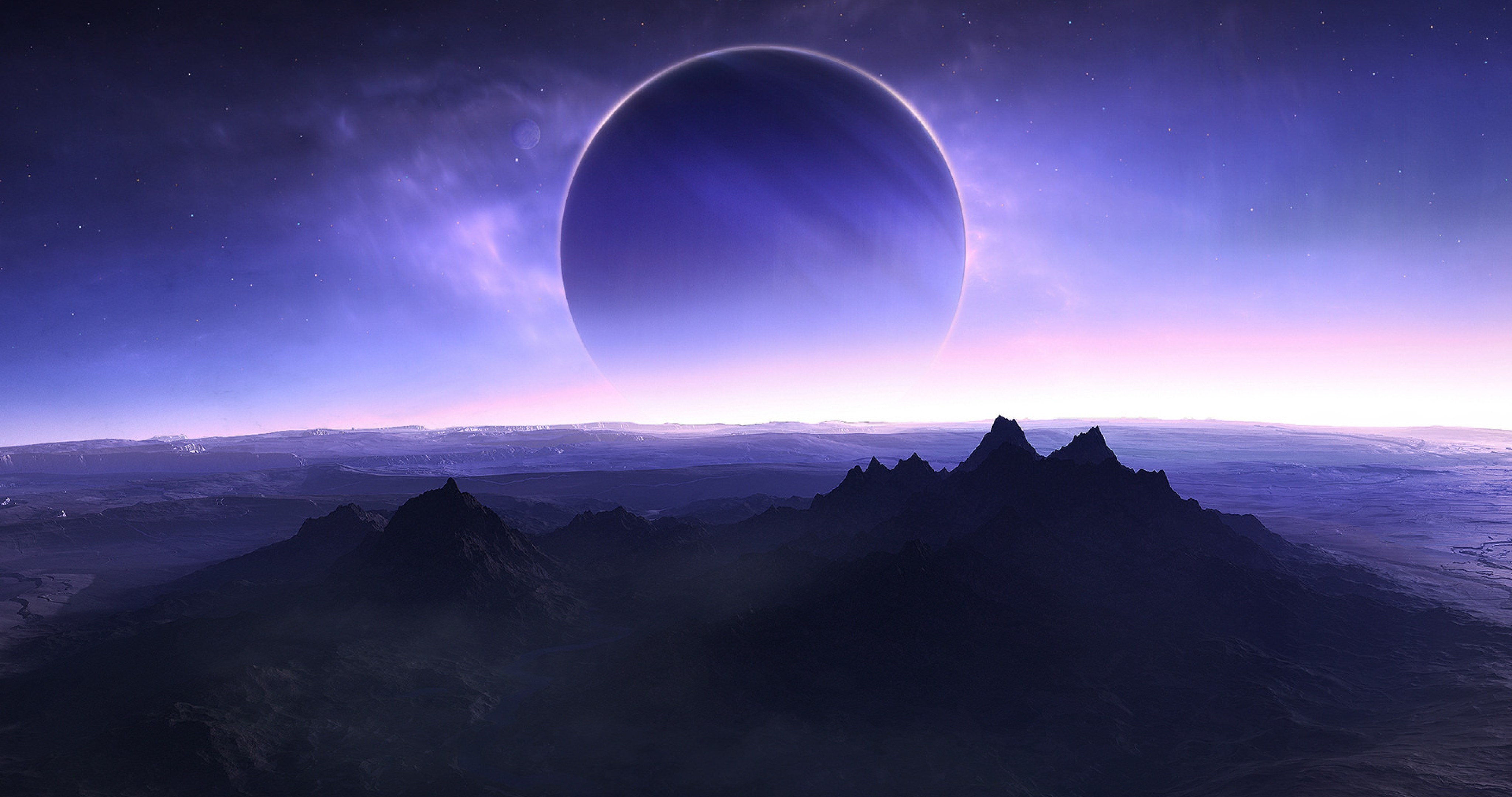 artwork, artist, digital art, hd, 4k, planets, sea, HD Wallpaper