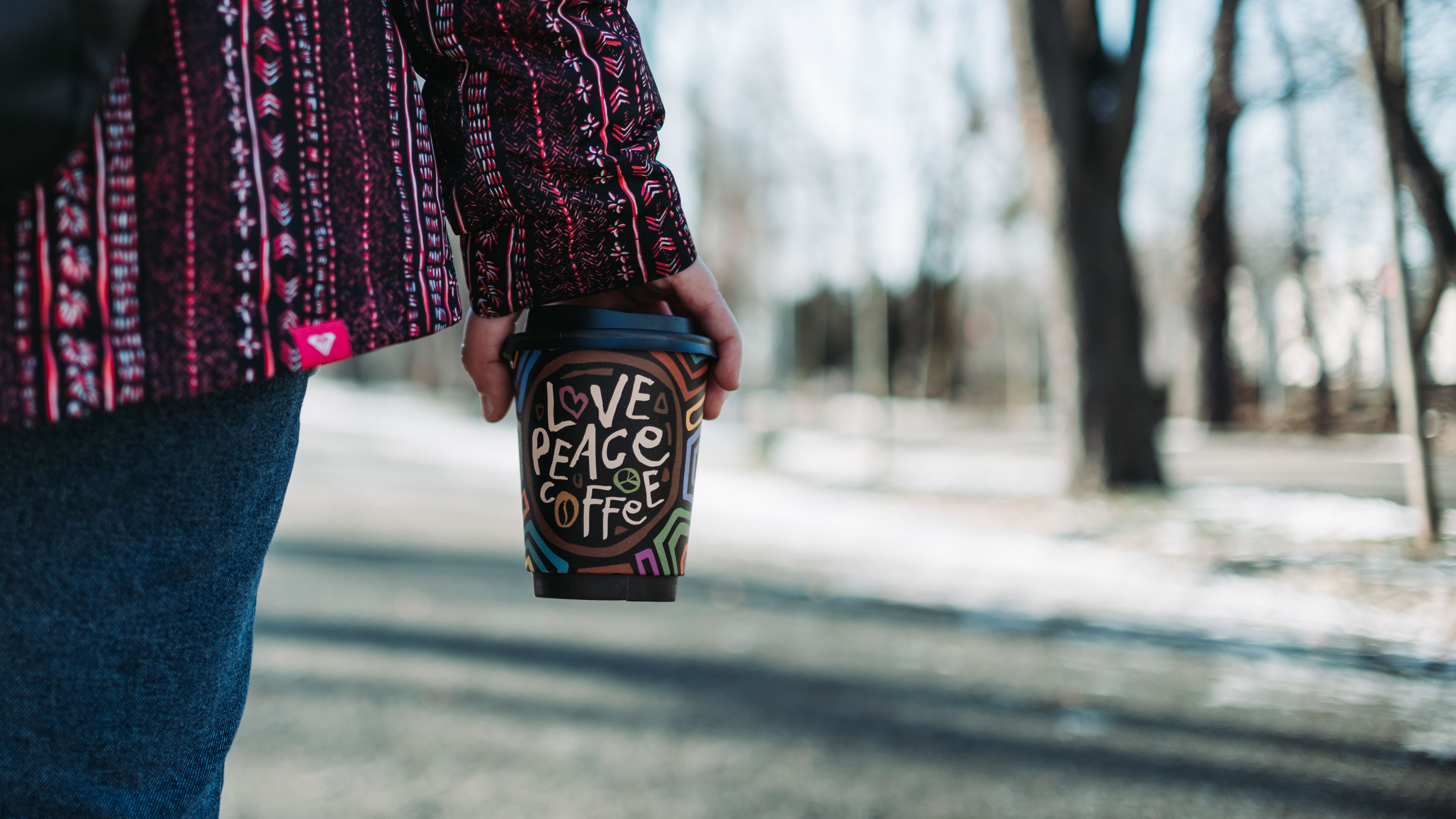 cup, inscription, words, coffee, hand, 4k, HD Wallpaper