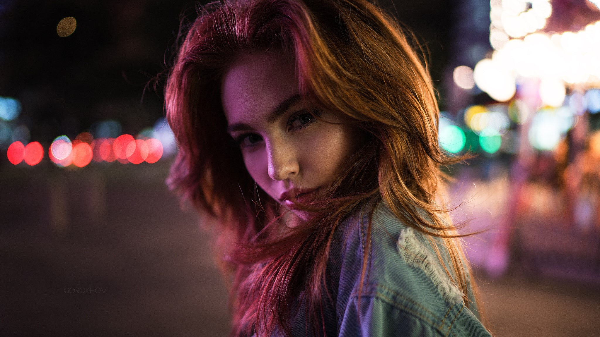 girls, model, hd, city, lights, photography, HD Wallpaper