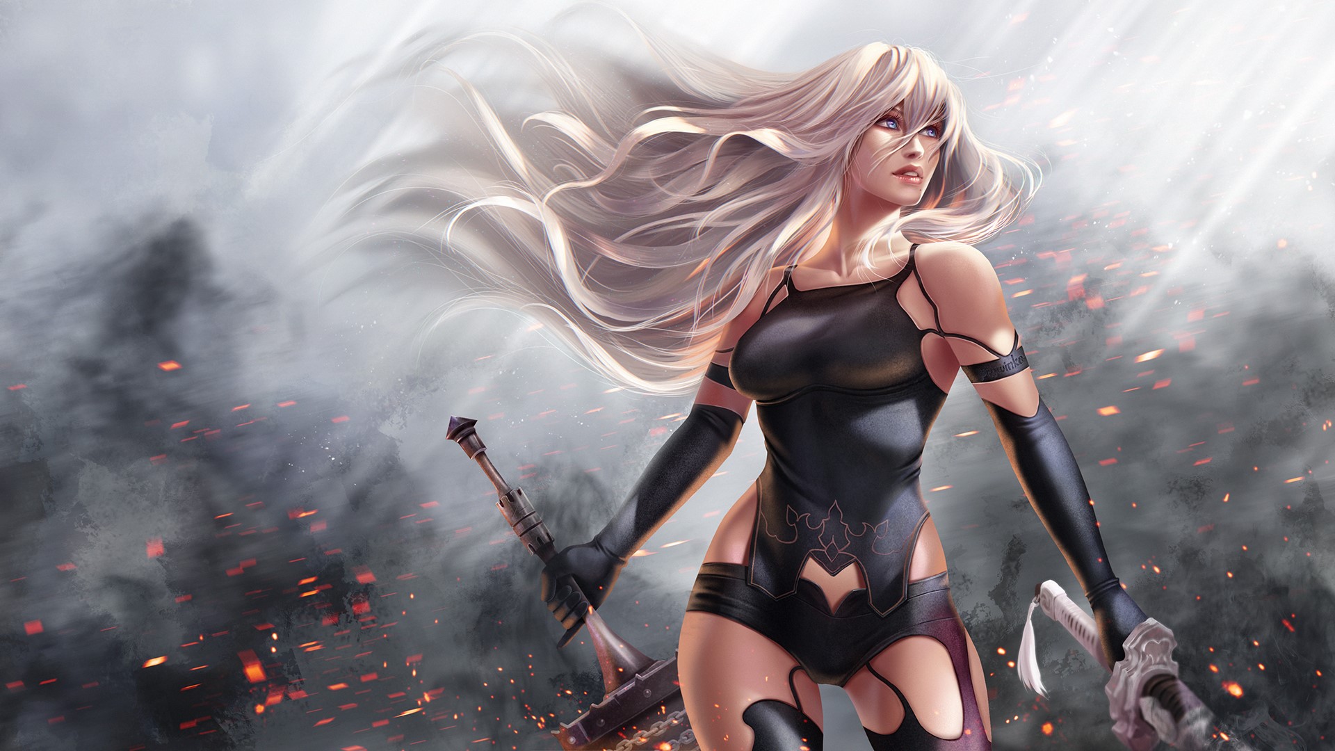 nier automata, 2017 games, games, artwork, hd, deviantart, HD Wallpaper