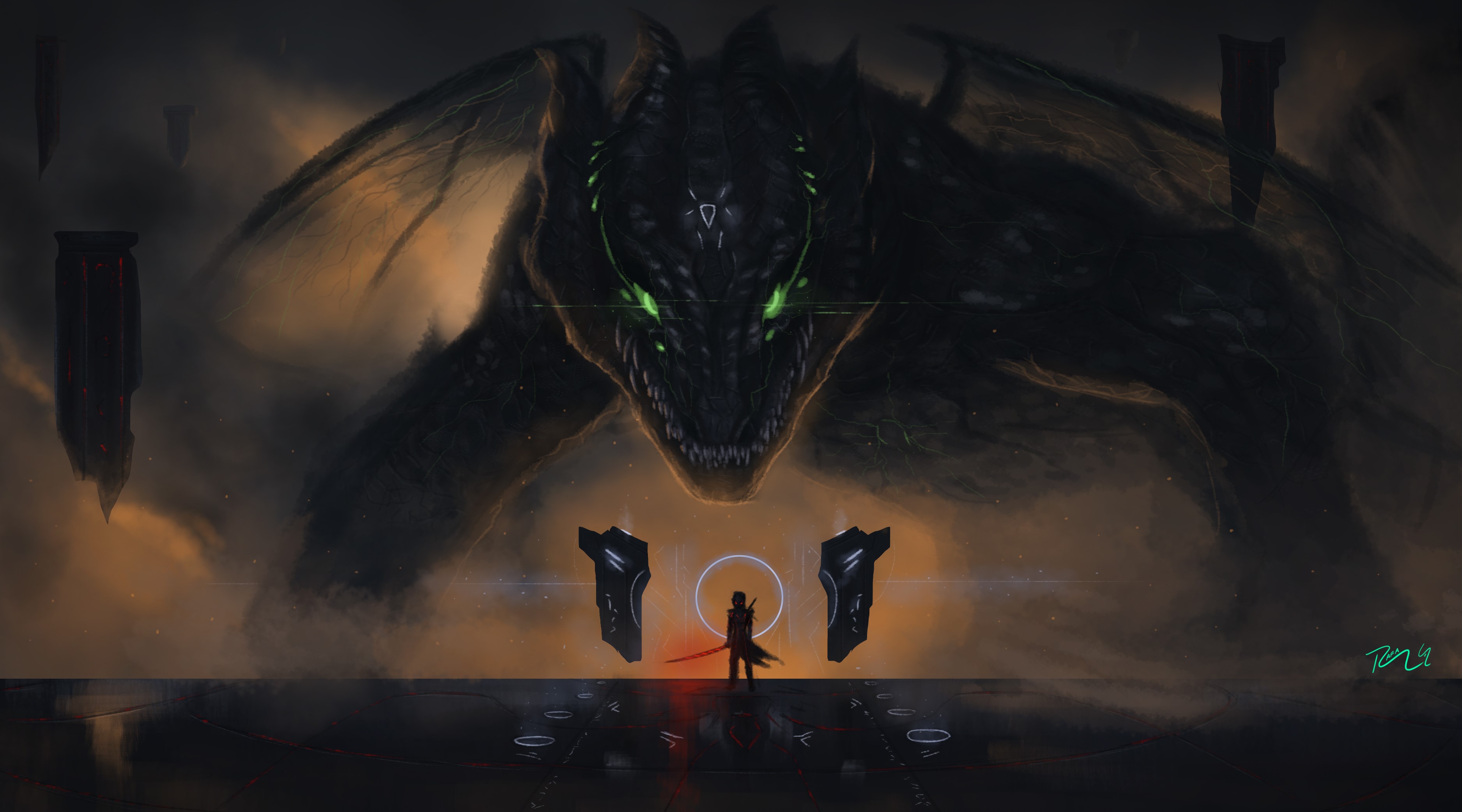 digital art, artist, artwork, 4k, dragon, evil, deviantart, HD Wallpaper