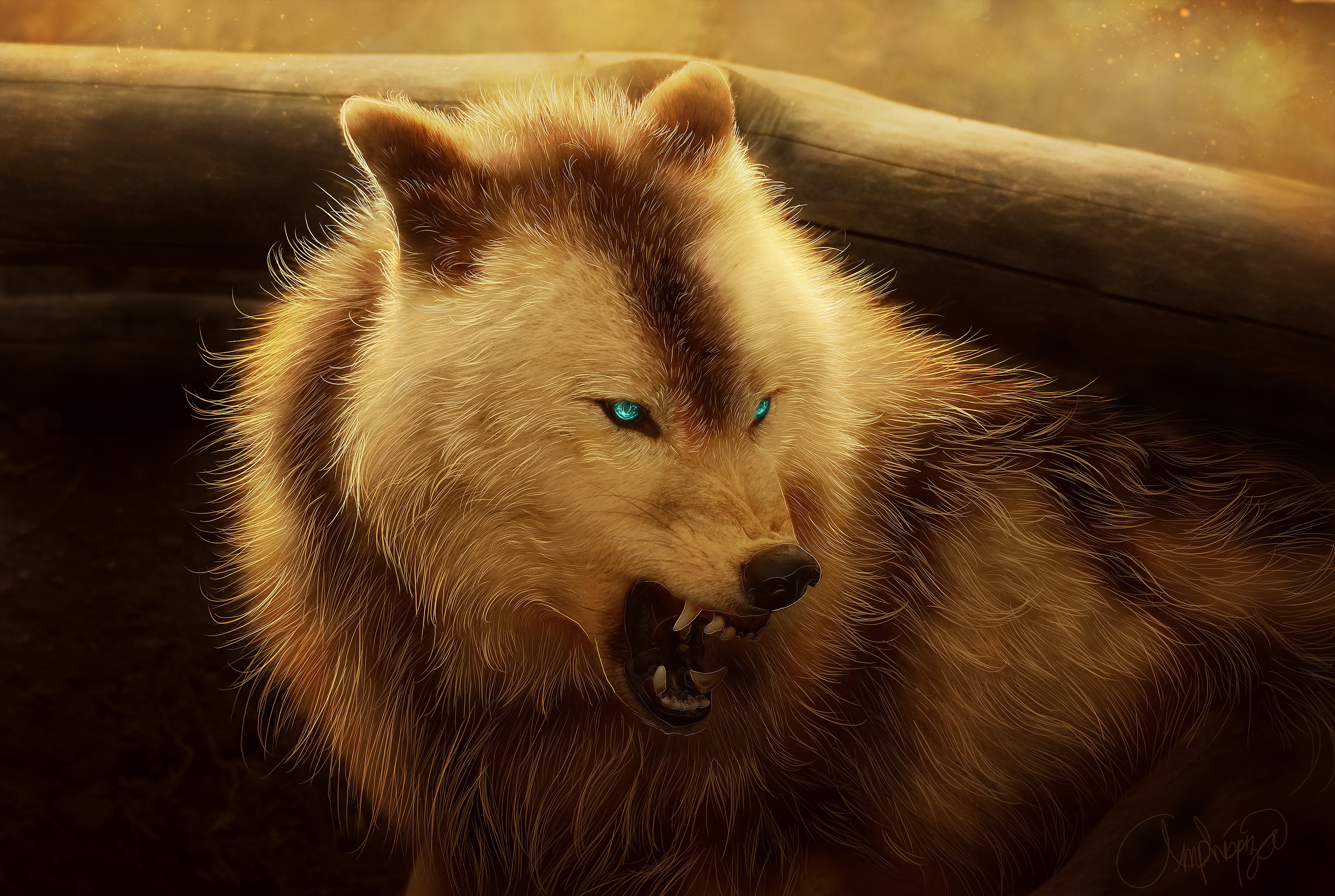 wolf, artist, artwork, 4k, hd, digital art, HD Wallpaper
