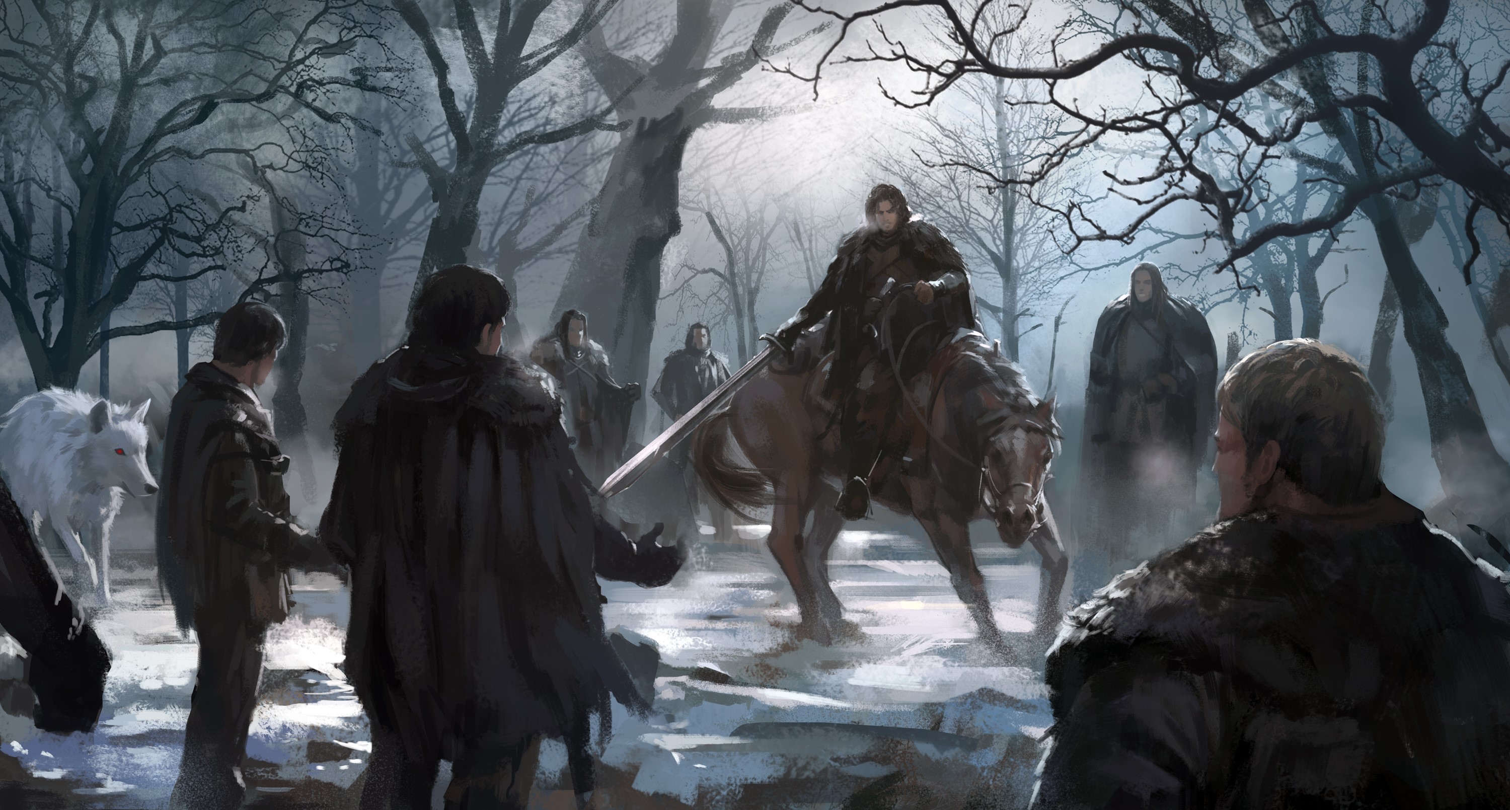 game of thrones, artwork, artist, digital art, hd, 4k, deviantart, jon snow, HD Wallpaper