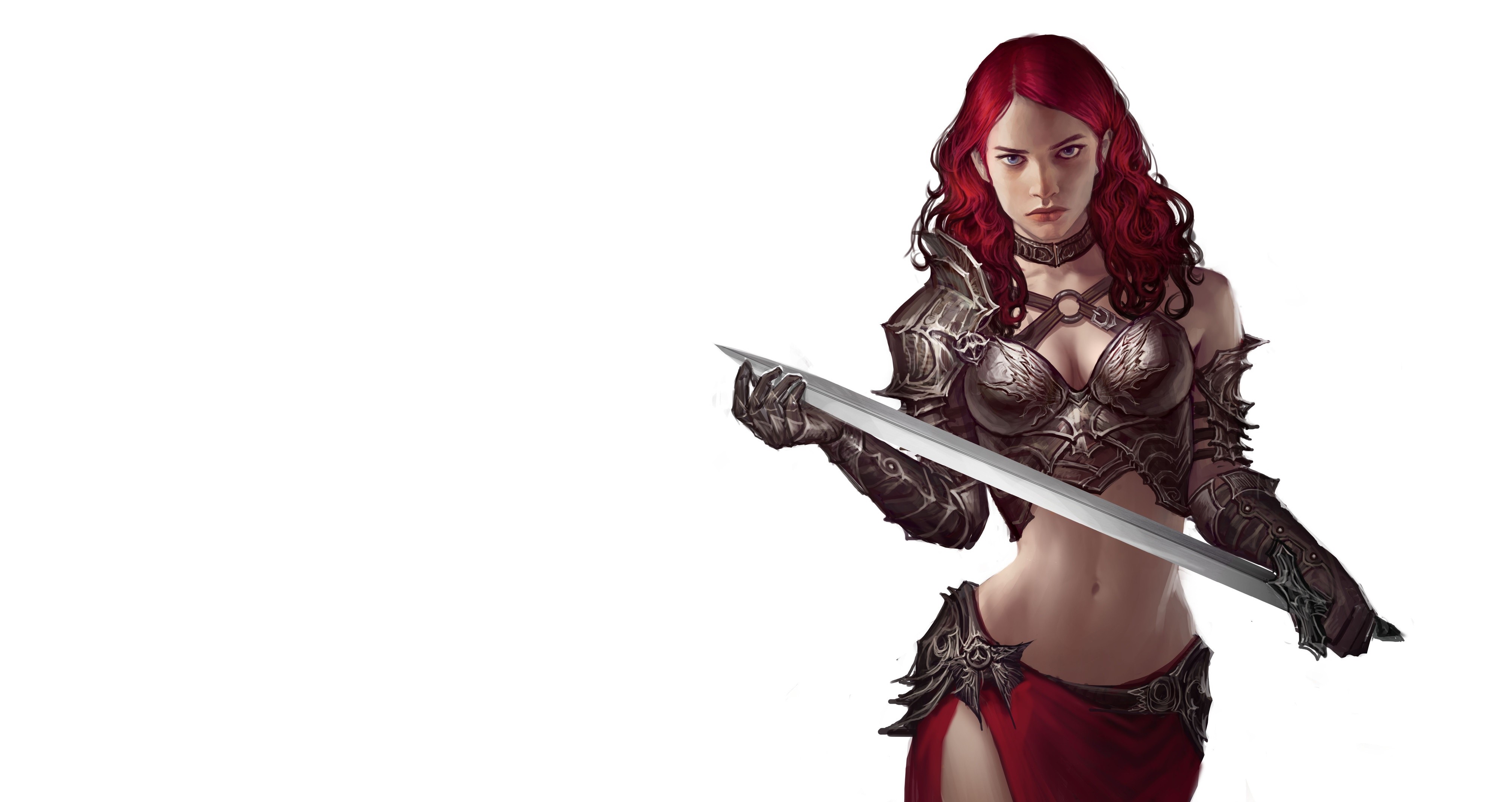 fantasy girls, girls, warrior, woman, hd, 4k, digital art, artwork, artist, HD Wallpaper