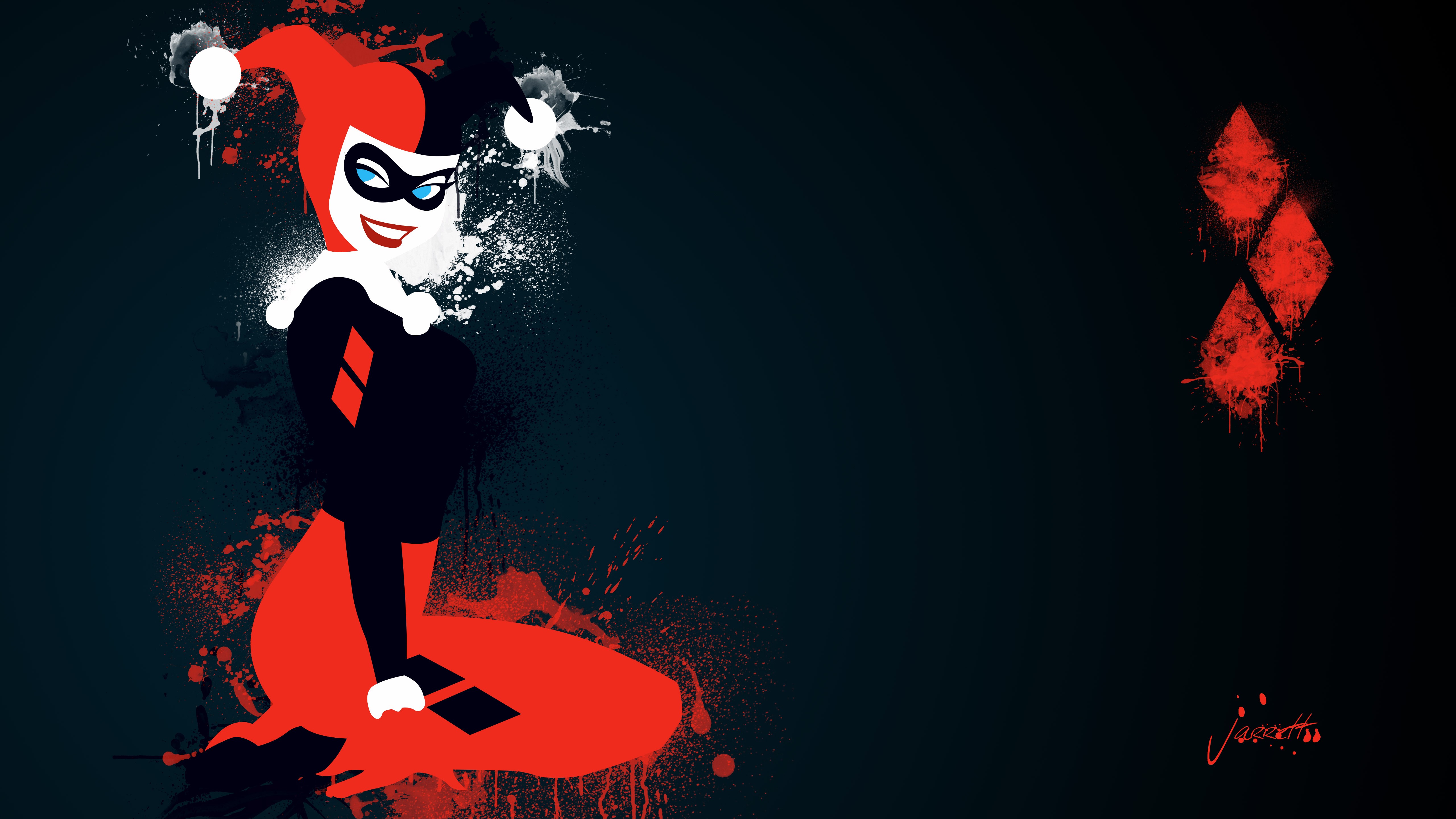 harley quinn, artist, digital art, hd, comic, supervillain, 4k, HD Wallpaper