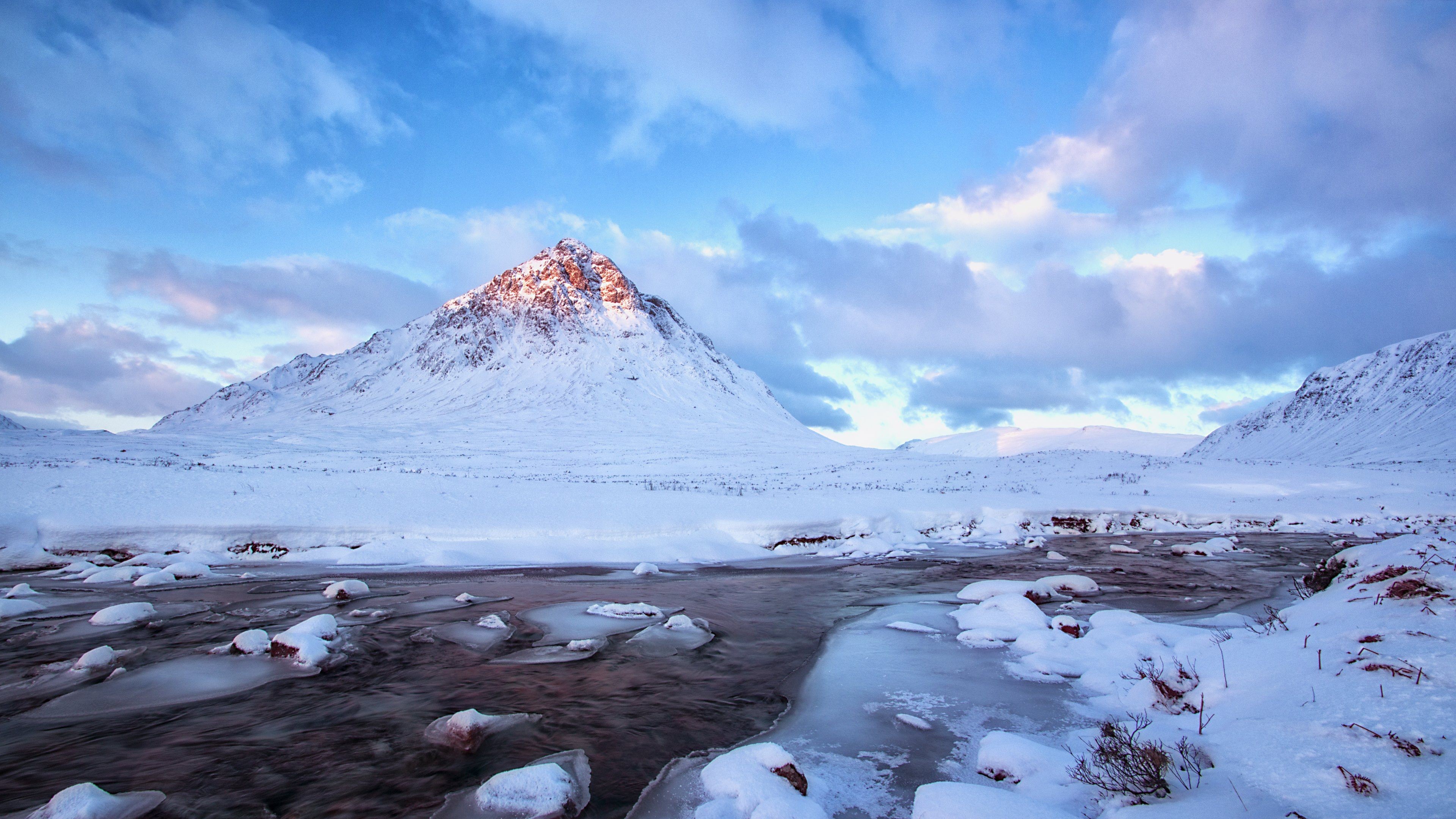 nature, mountains, winter, 4k, hd, HD Wallpaper