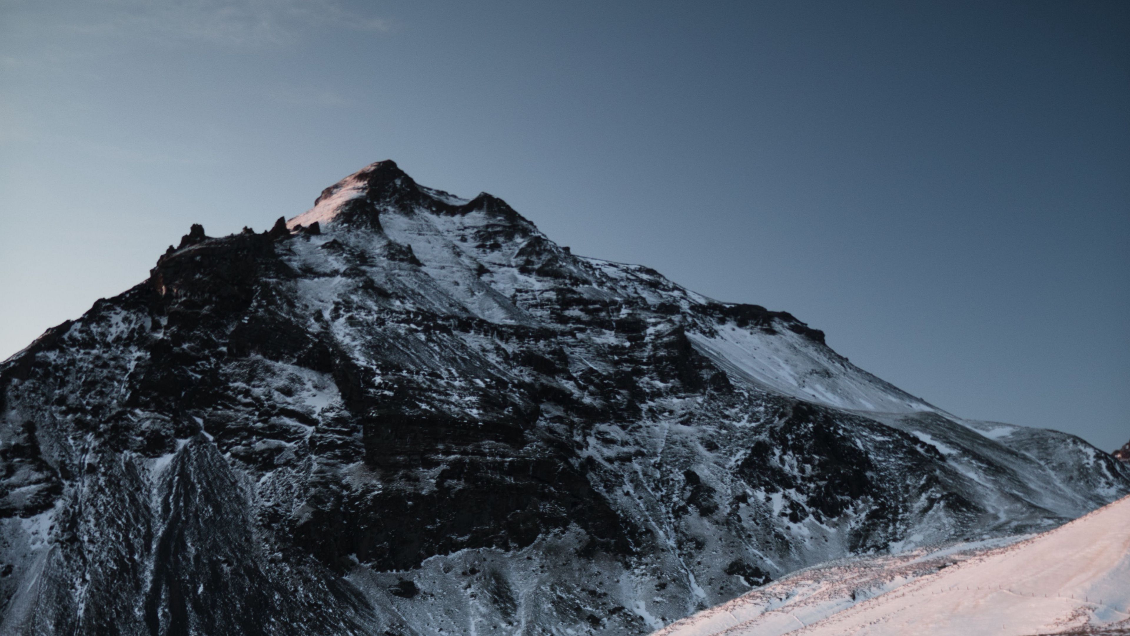 mountain, peak, snow, ice, landscape, 4k, HD Wallpaper