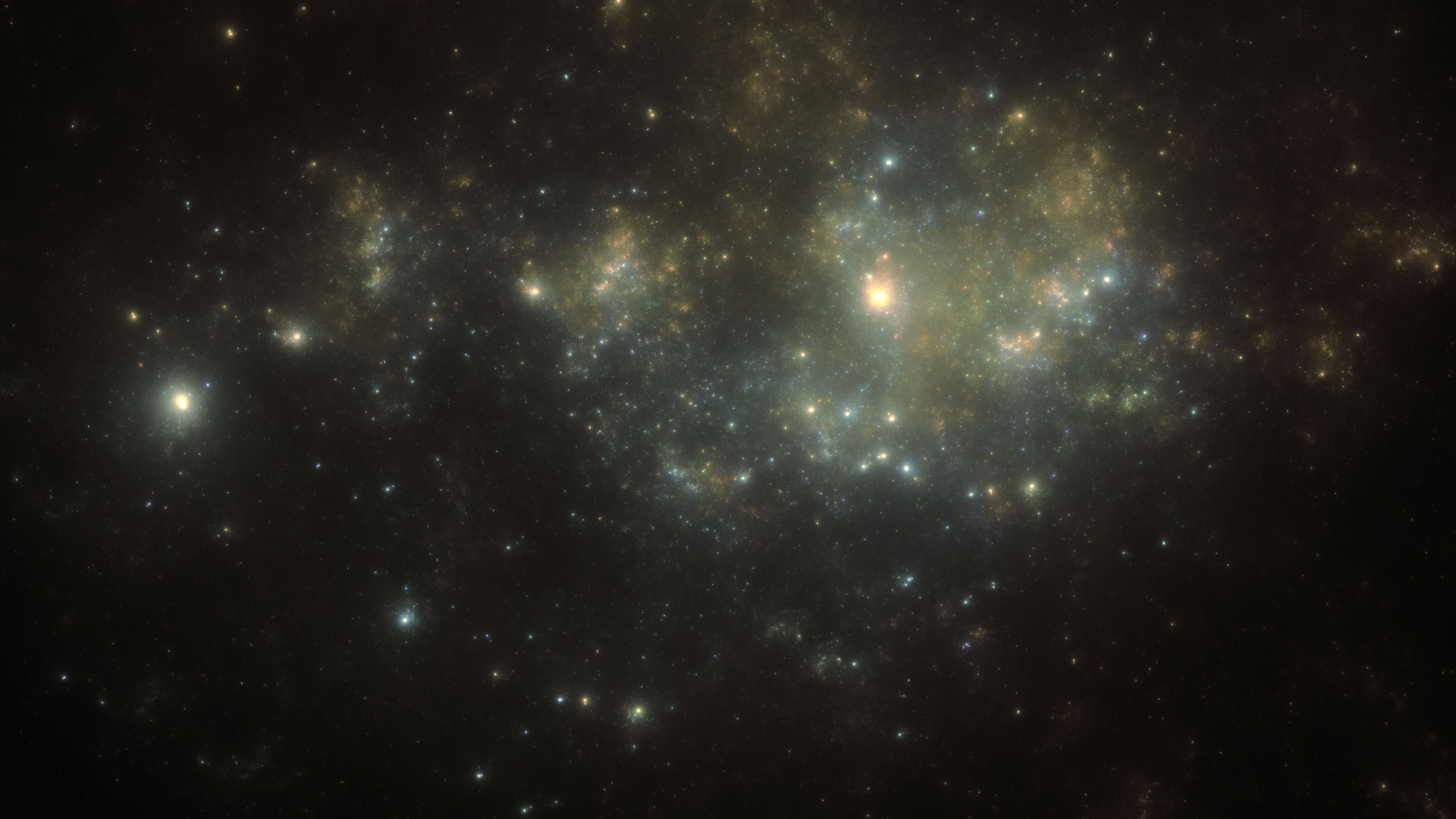 abstraction, nebula, glare, light, fractal, 4k, HD Wallpaper