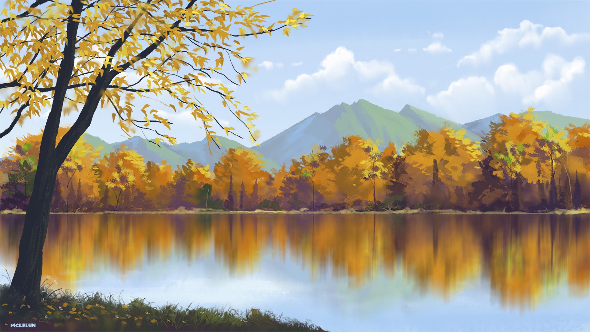 anime, lake, nature, hd, HD Wallpaper