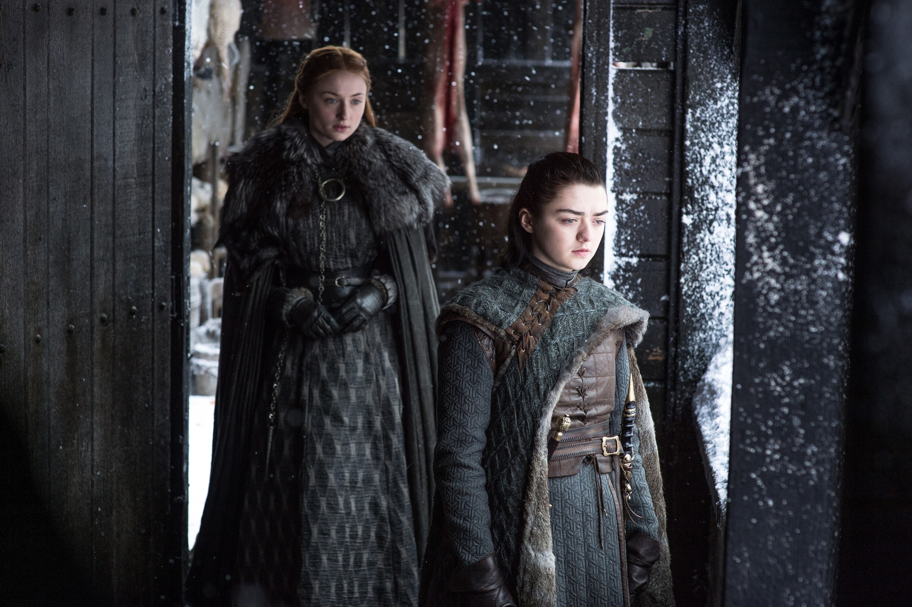 sansa stark, arya stark, game of thrones season 7, game of thrones, tv shows, hd, 4k, HD Wallpaper