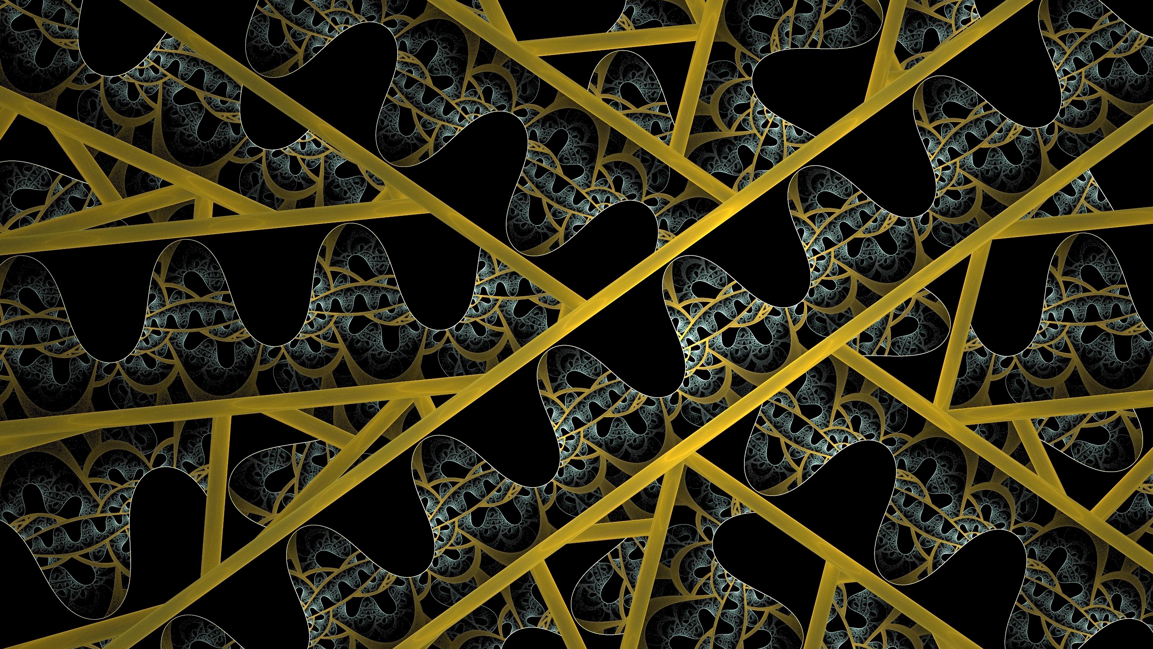 fractal, lines, waves, abstraction, 4k, HD Wallpaper