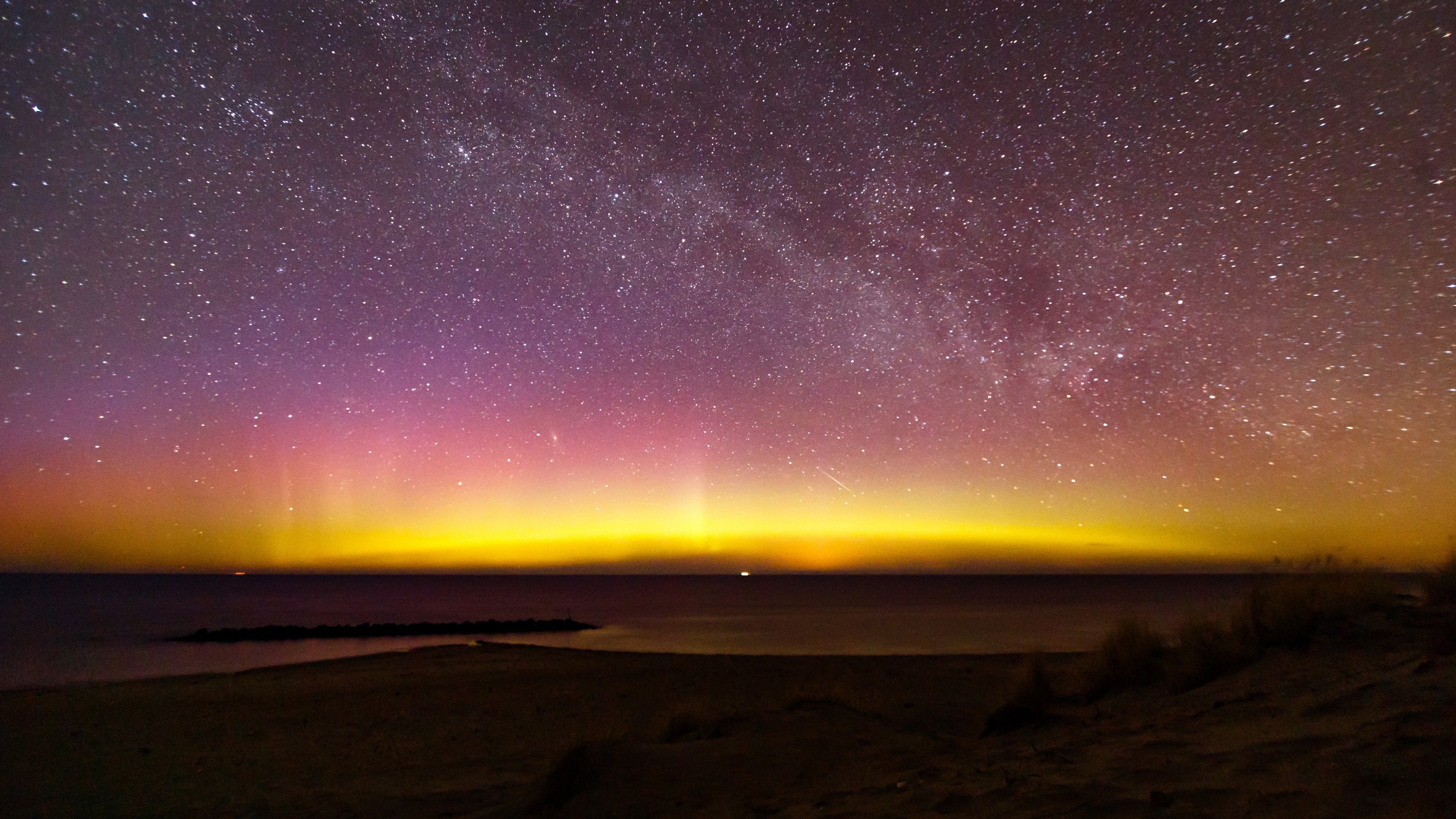 northern lights, aurora, nature, lights, 4k, hd, sky, stars, HD Wallpaper