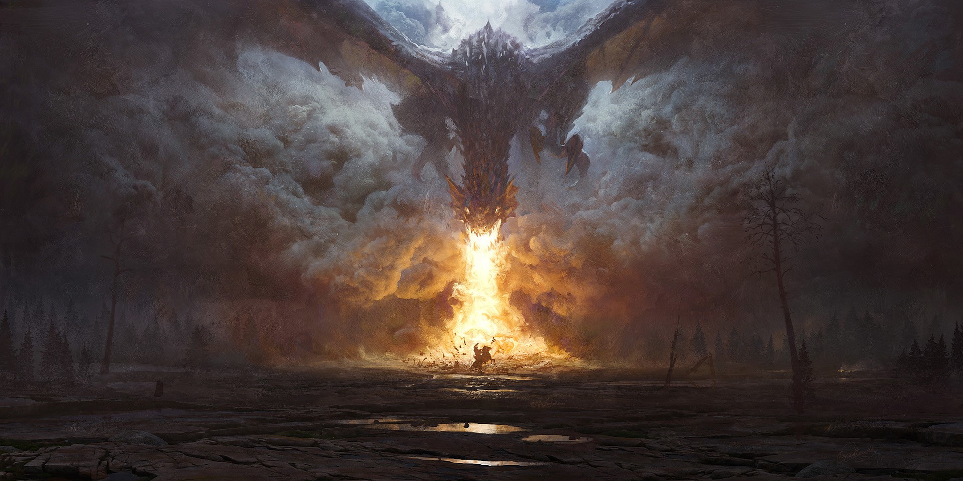dragon, fire, artist, digital art, hd, artwork, artstation, HD Wallpaper