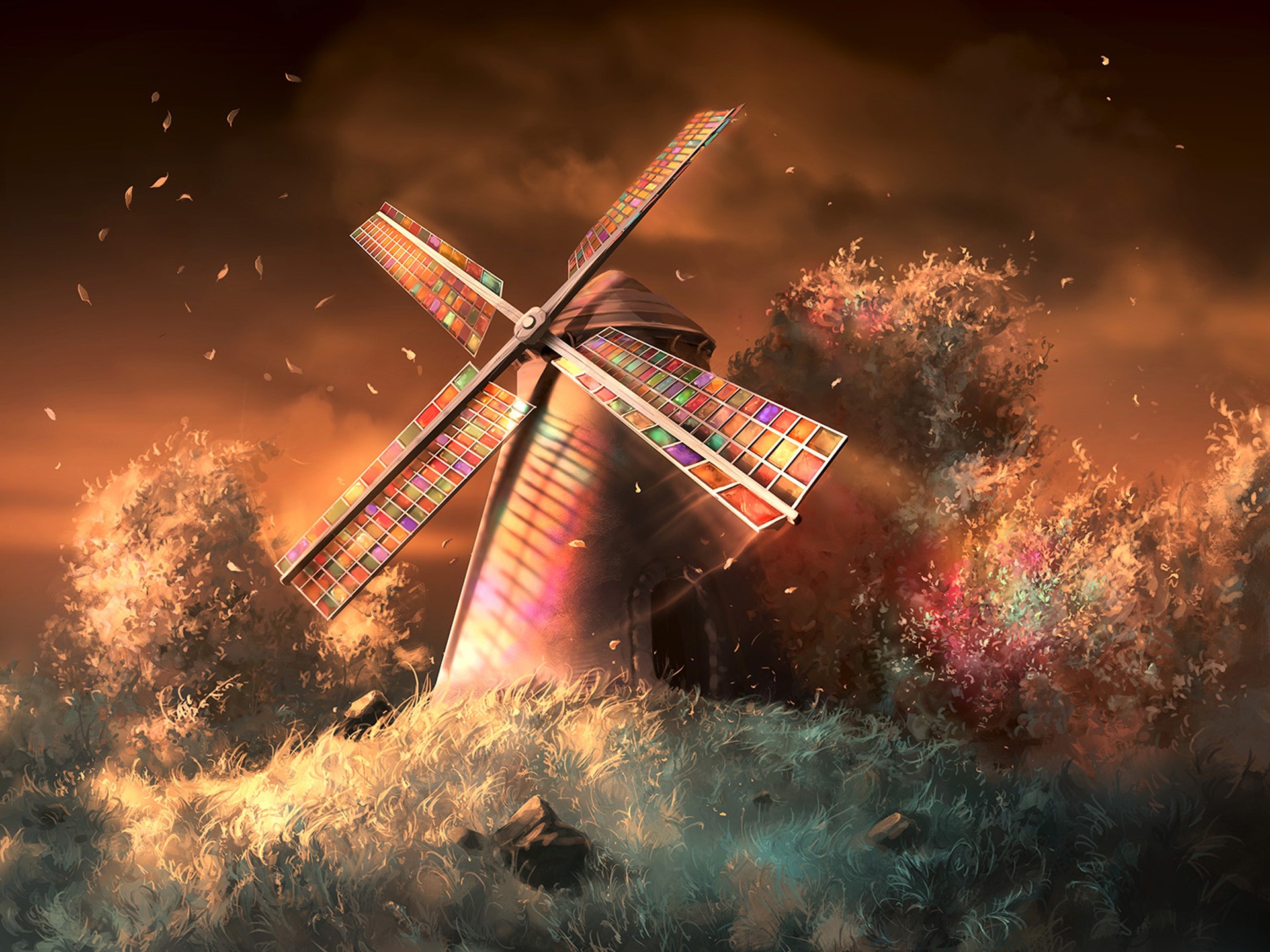 artist, digital art, artwork, hd, deviantart, windmill, HD Wallpaper