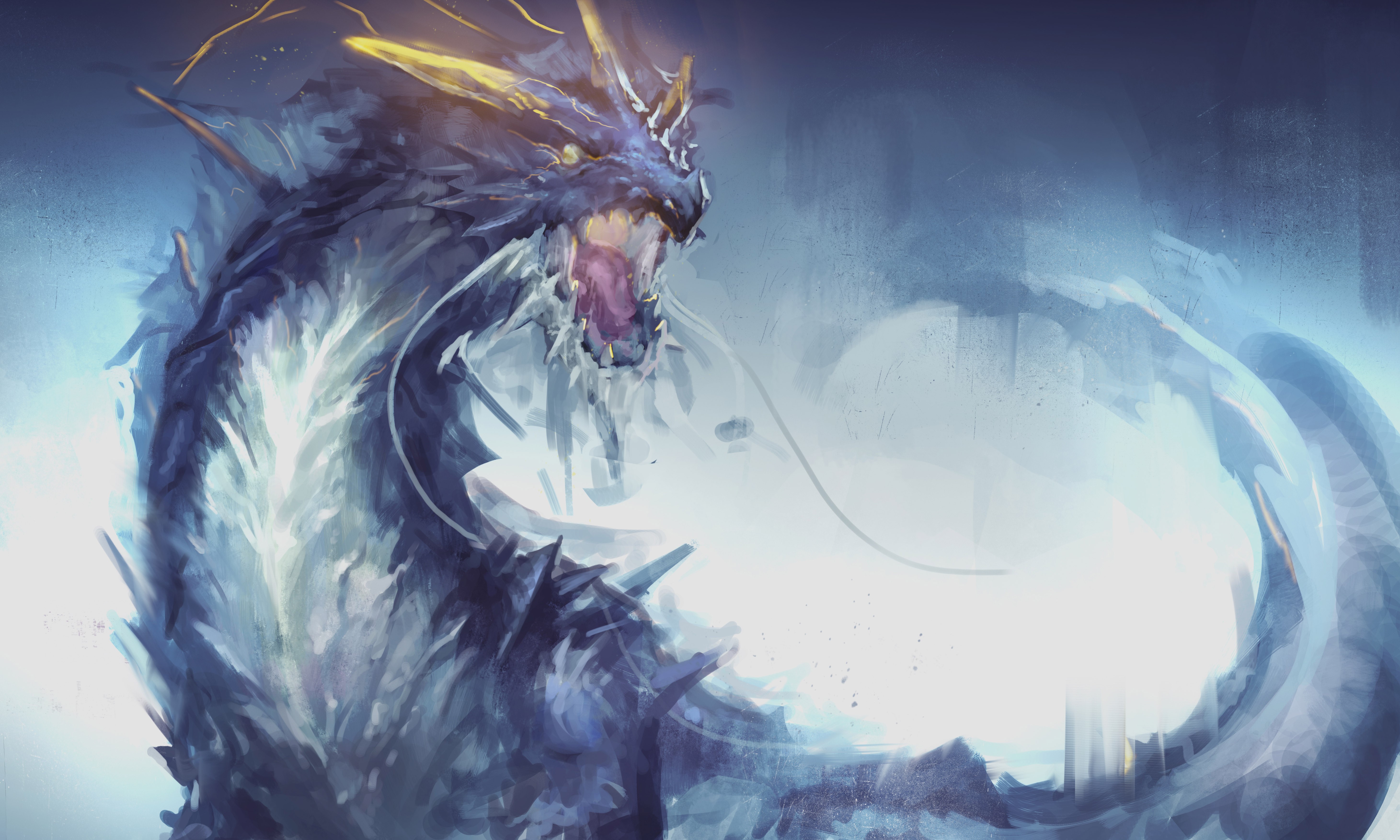 dragon, 4k, 5k, artist, digital art, hd, painting, deviantart, HD Wallpaper