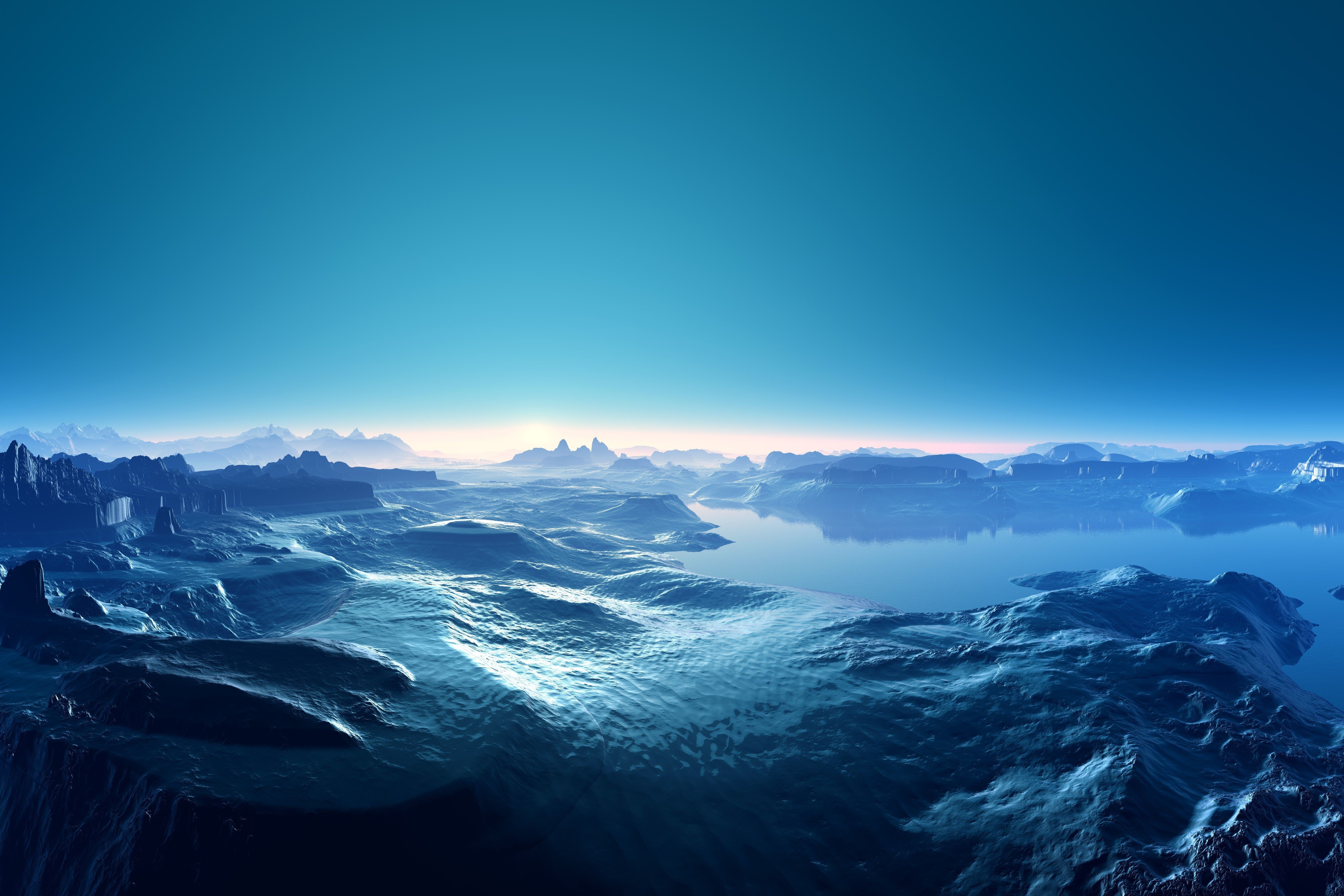moon, clouds, sea, sky, 4k, 5k, hd, HD Wallpaper