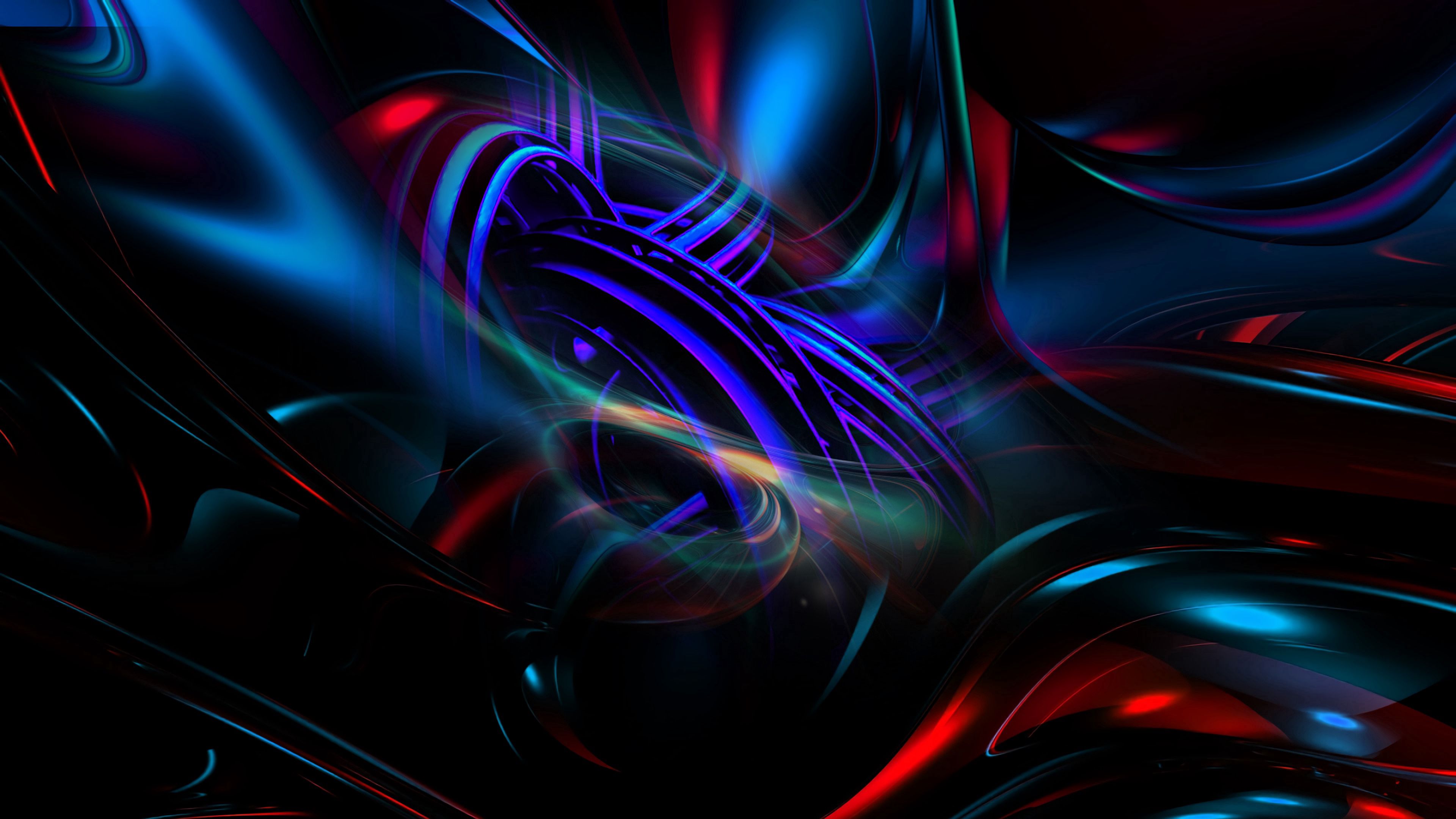 fractal, lines, glare, abstraction, tangled, 4k, HD Wallpaper